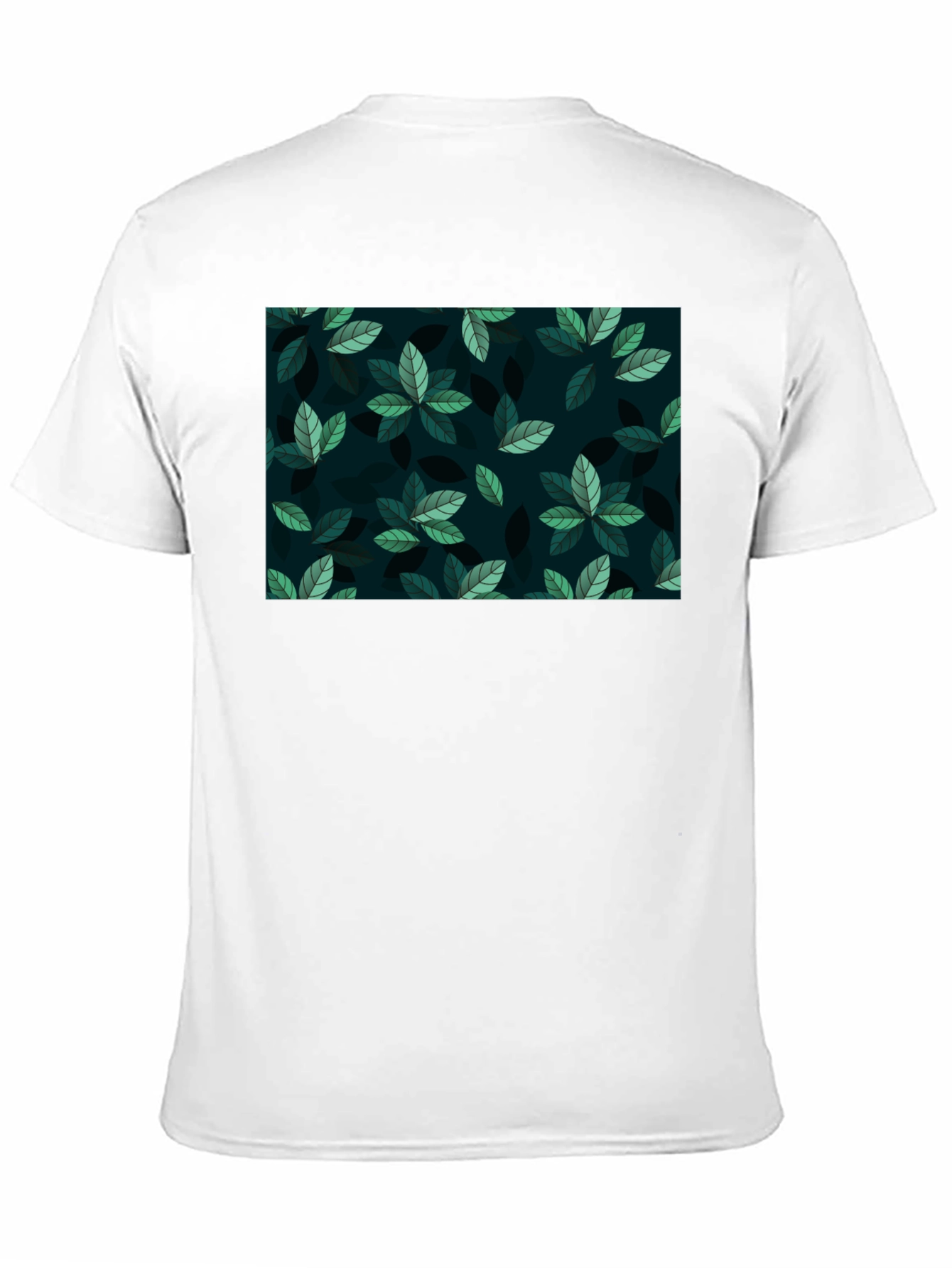 Black Leaf Pattern Crew Neck T-Shirt view 11
