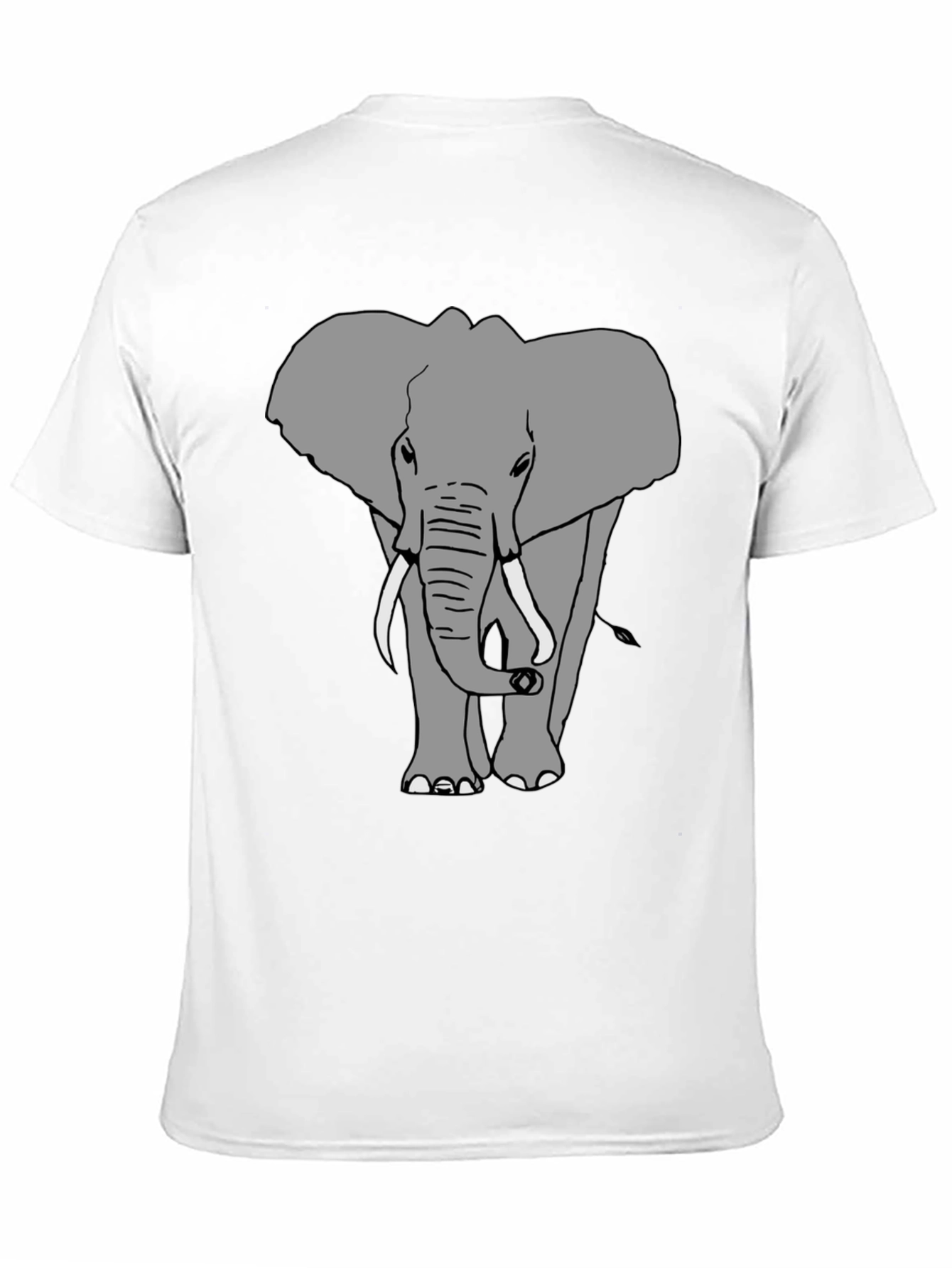 Black Elephant Graphic Print Crew Neck Tee - Black view 11