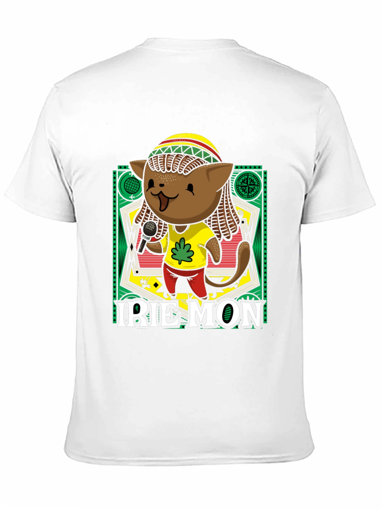 Black Irie Mon Jamaican Cat Graphic T-Shirt view 11