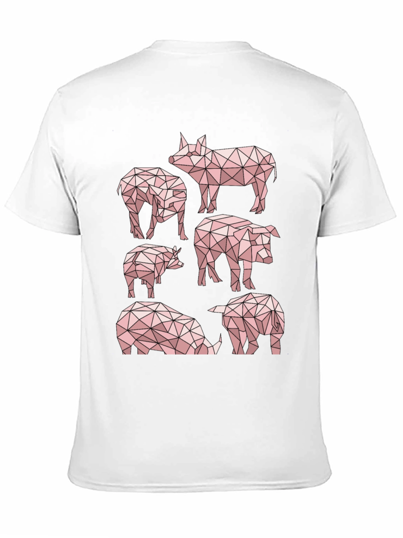 Black Geometric Pig T-Shirt - Unique Design view 11