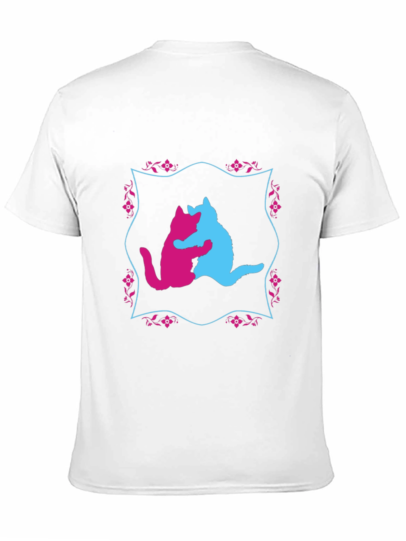 Black Hugging Cats Graphic T-Shirt - Unique Design view 11