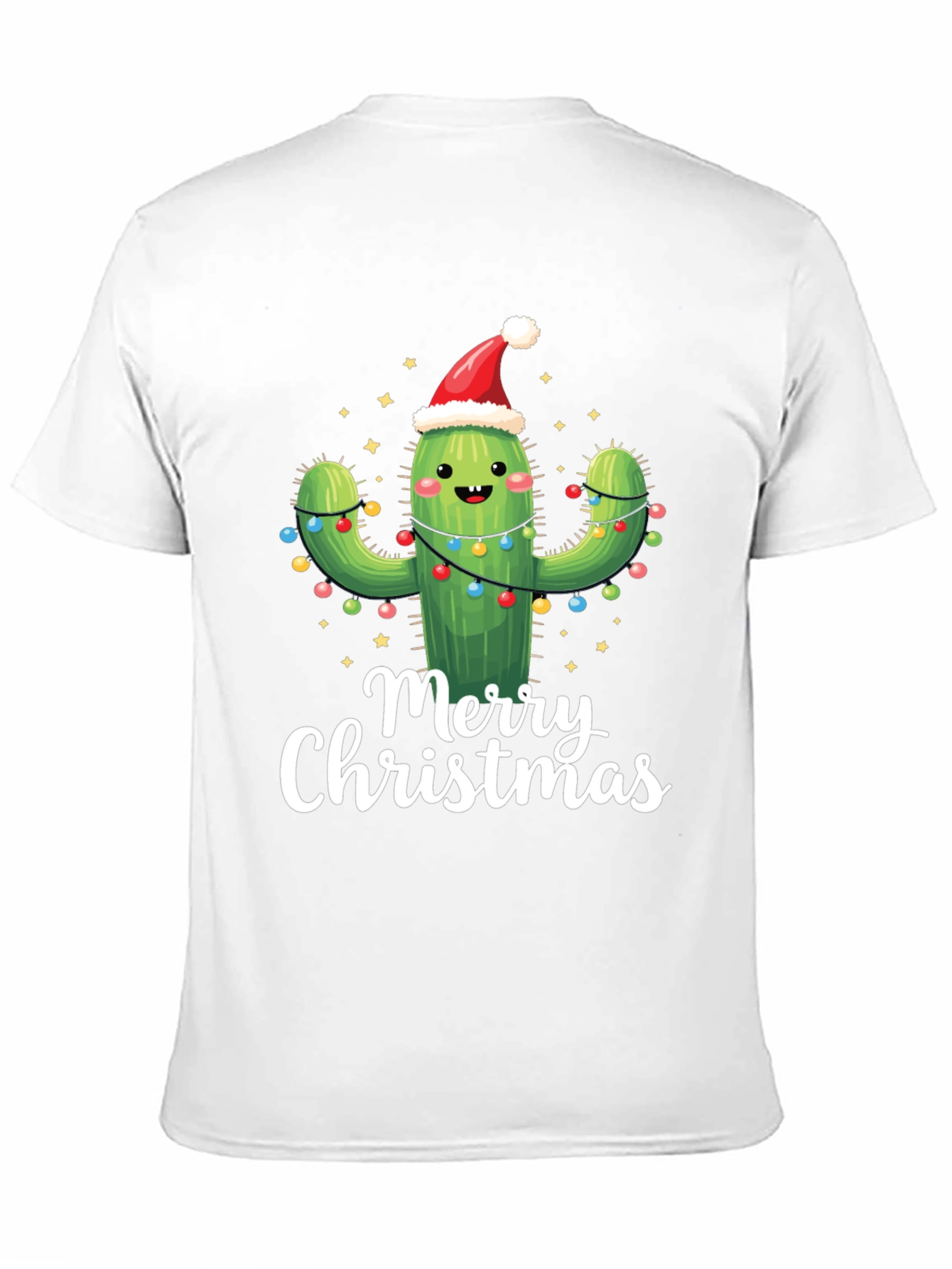 Black Merry Christmas Cactus T-Shirt view 11