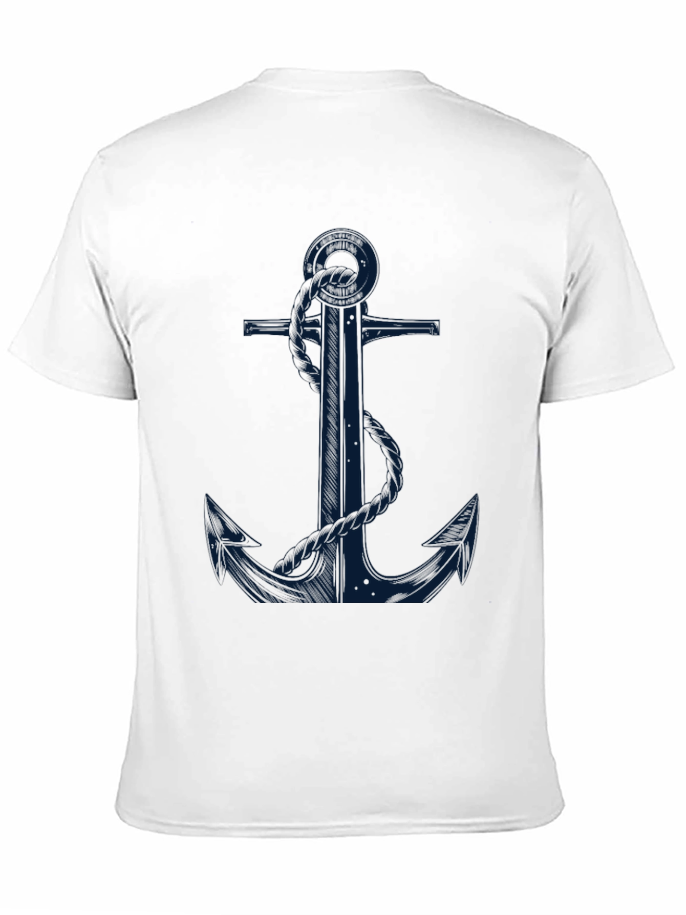 Black Nautical Anchor Graphic Tee - Black Cotton Blend view 11