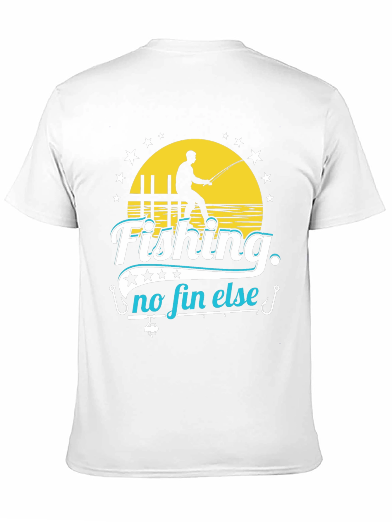 Black Fishing No Fin Else Black T-Shirt view 11