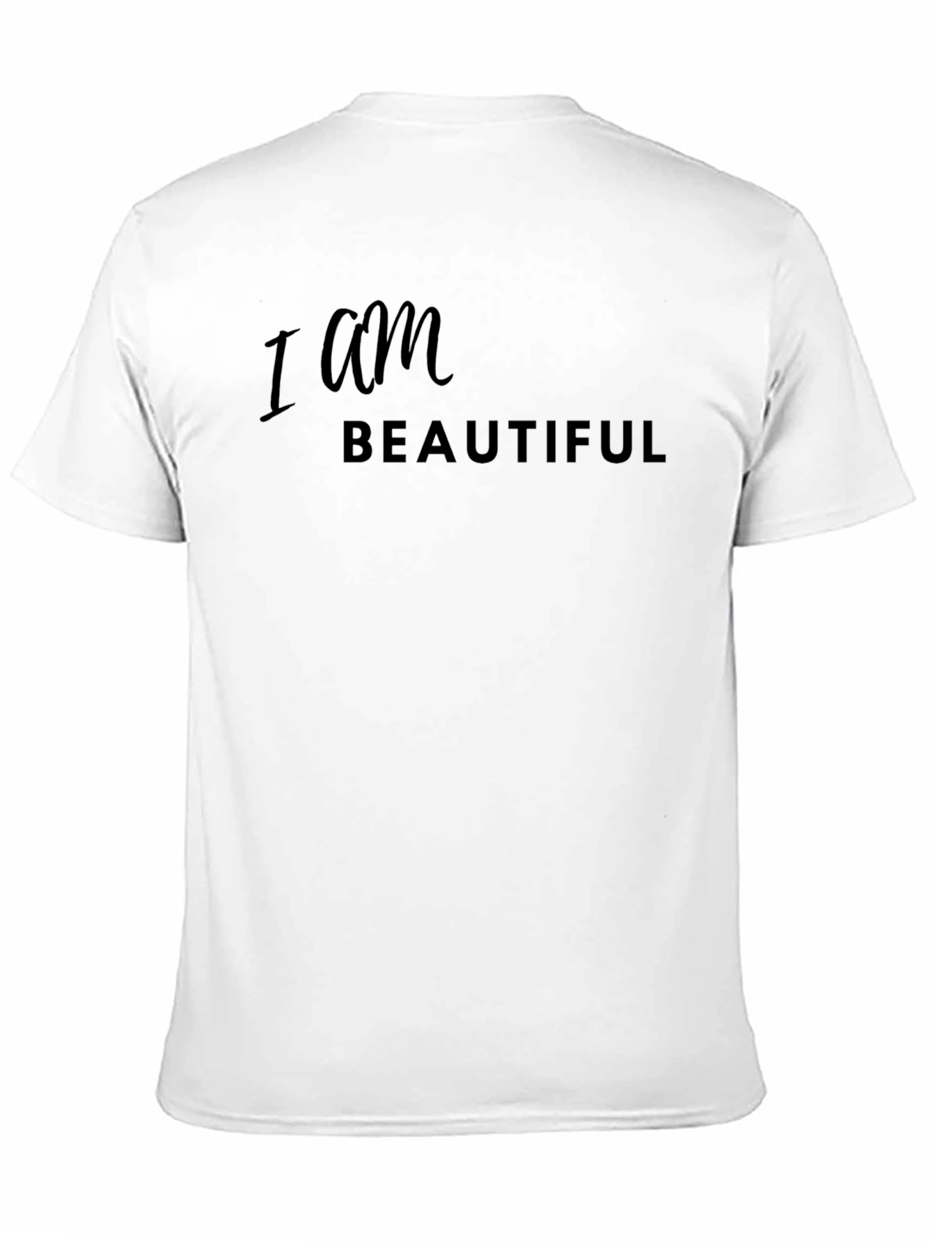 I Am Beautiful Black Graphic Tee - Trendy Statement Shirt - 11