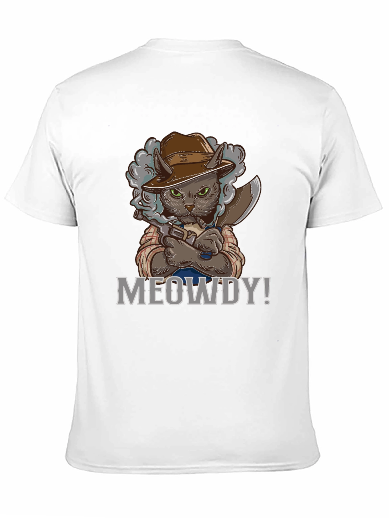 Black Meowdy Cat Cowboy Graphic T-Shirt view 11