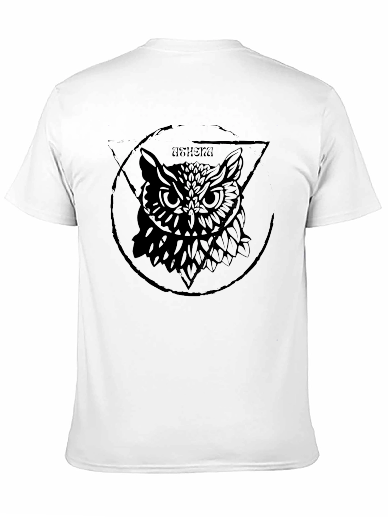 Black Owl Graphic Print Men's Black T-Shirt view 11