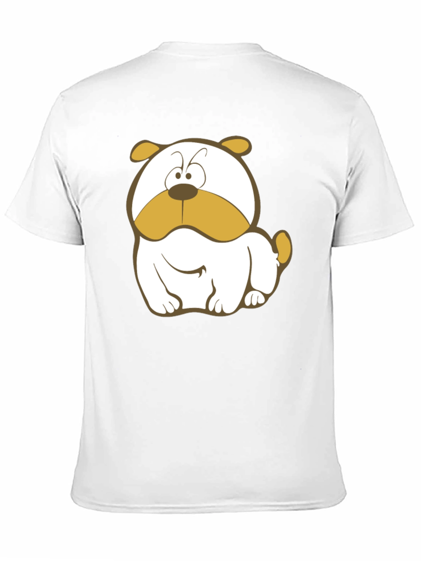 Black Cartoon Bulldog Graphic Tee - Black Cotton T-Shirt view 11