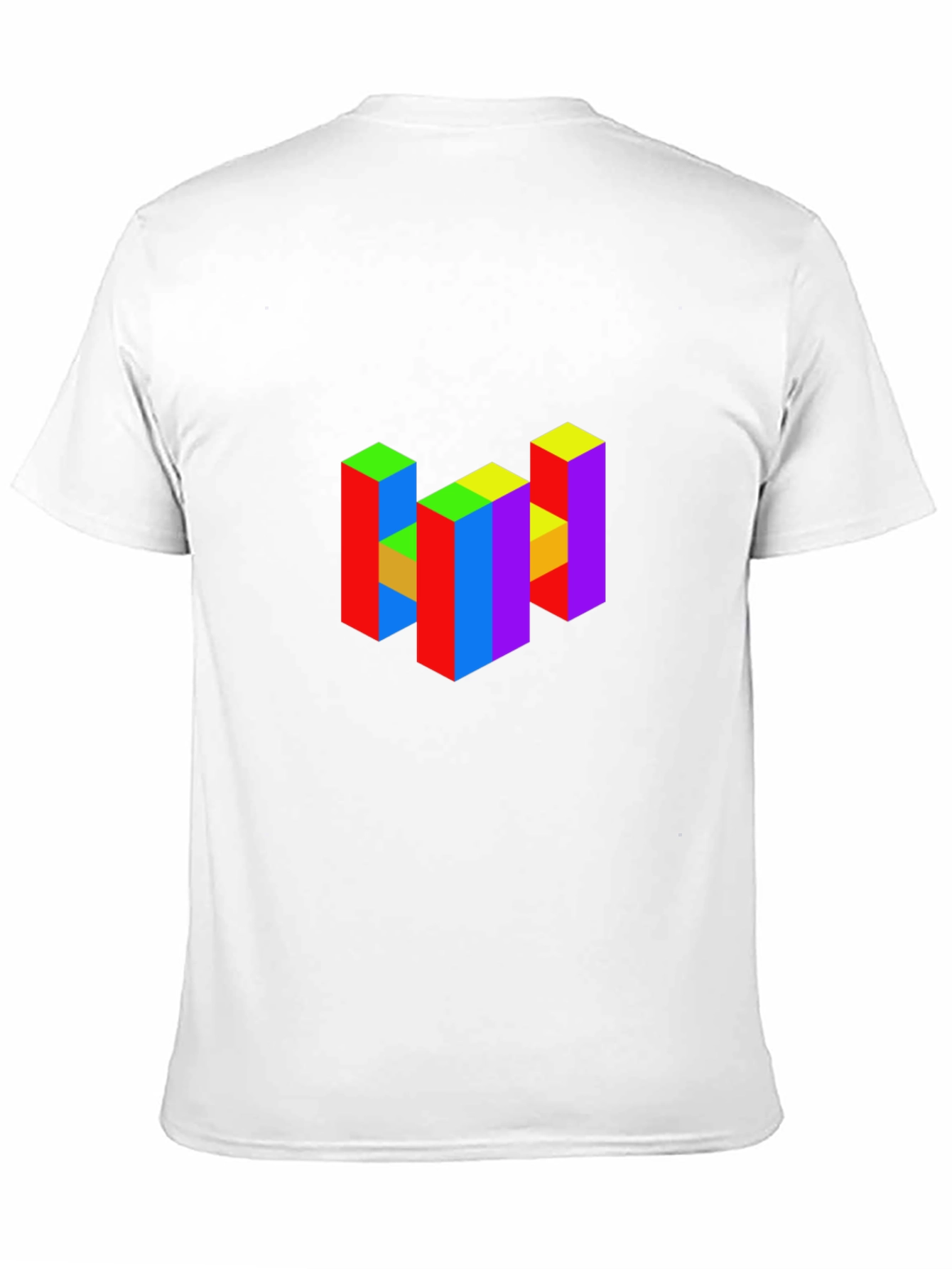 Black Colorful 3D Block Graphic T-Shirt view 11