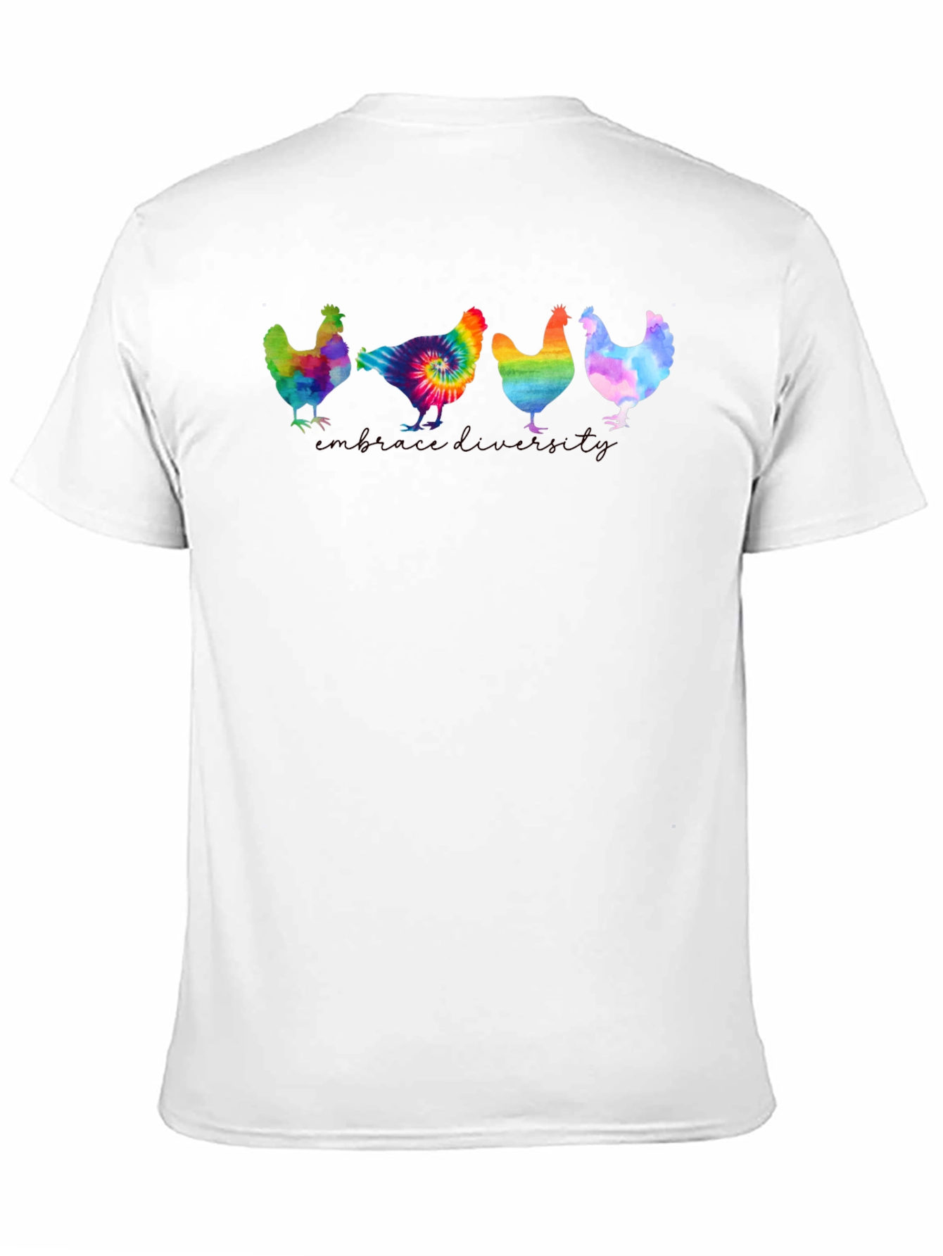 Black Embrace Diversity Chickens Graphic Tee view 11