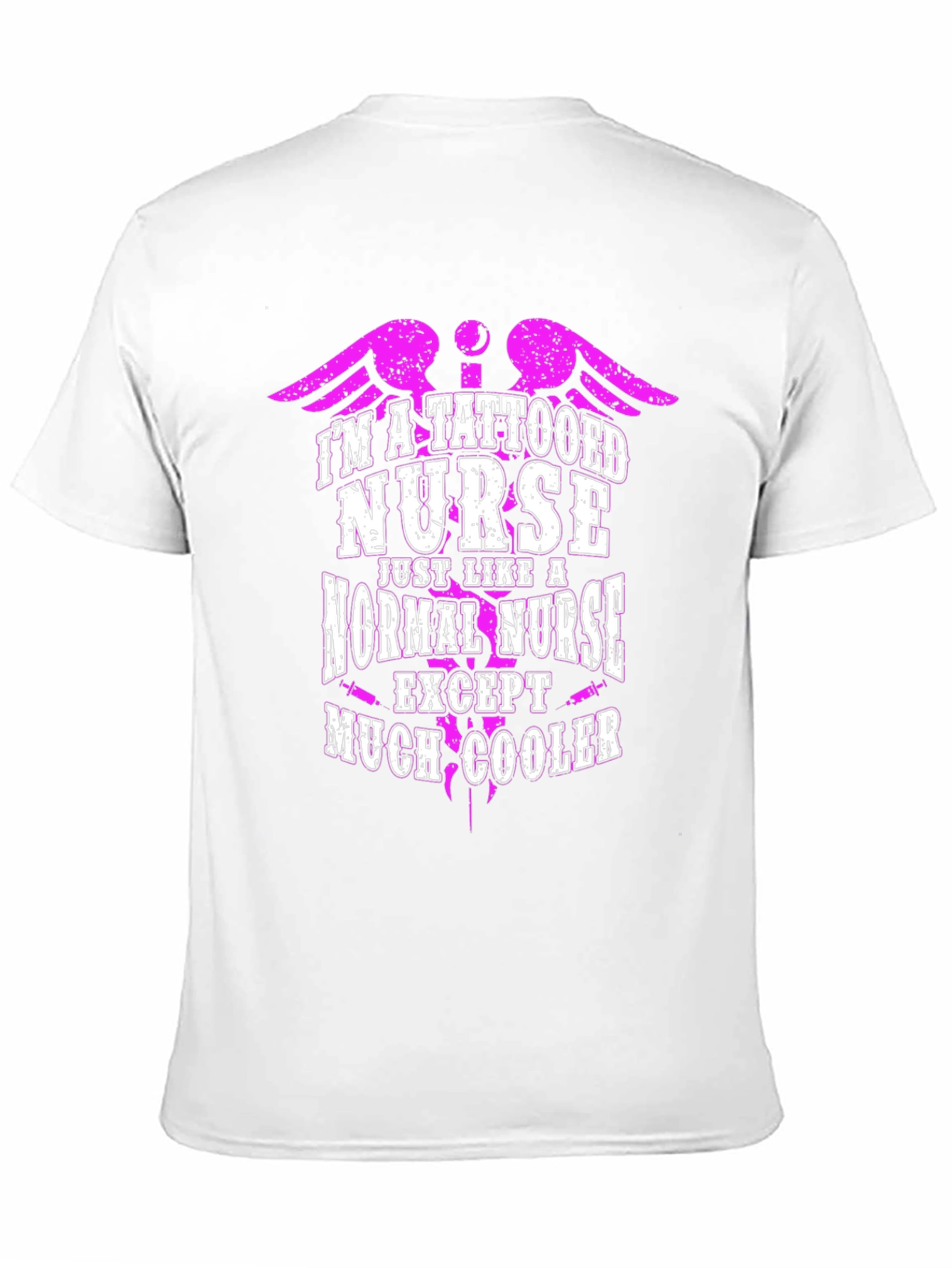 Black Tattooed Nurse Novelty Graphic T-Shirt view 11