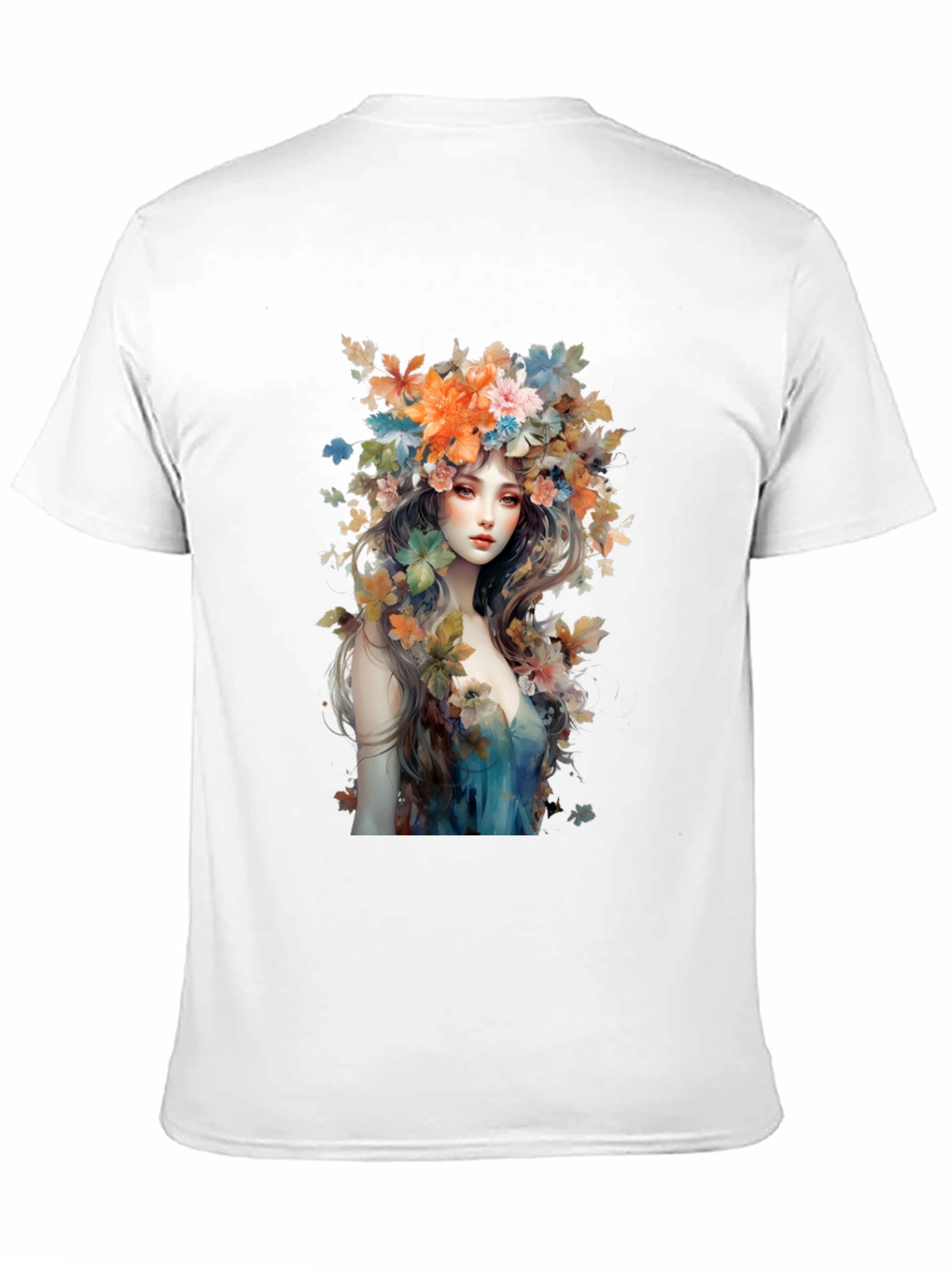 Black Floral Goddess Graphic Tee - Black Cotton view 11