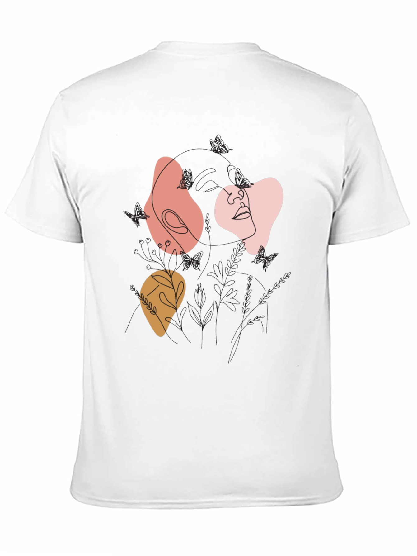 Black Abstract Line Art Graphic Tee - Modern Casual Top view 11