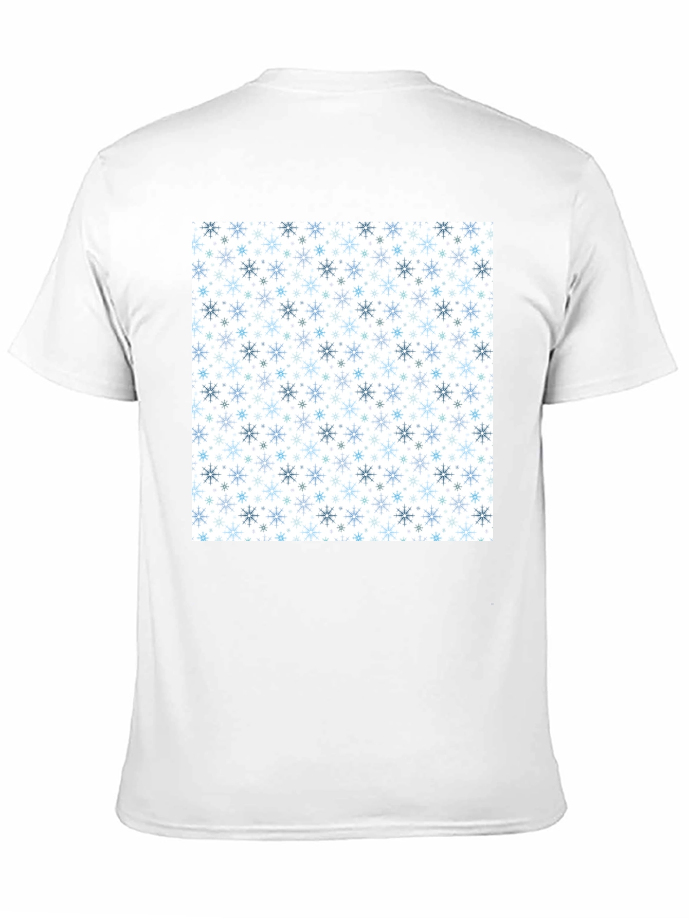 Black Snowflake Pattern Black T-Shirt view 11