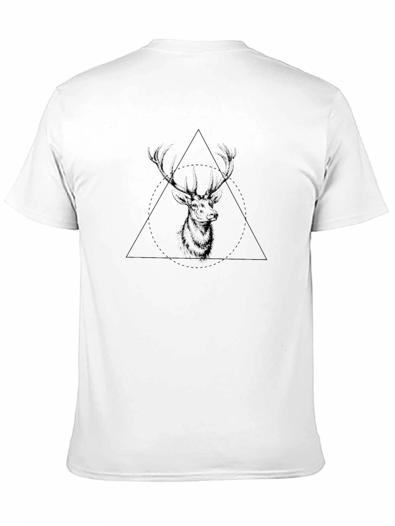 Black Geometric Deer Graphic Tee - Black view 11