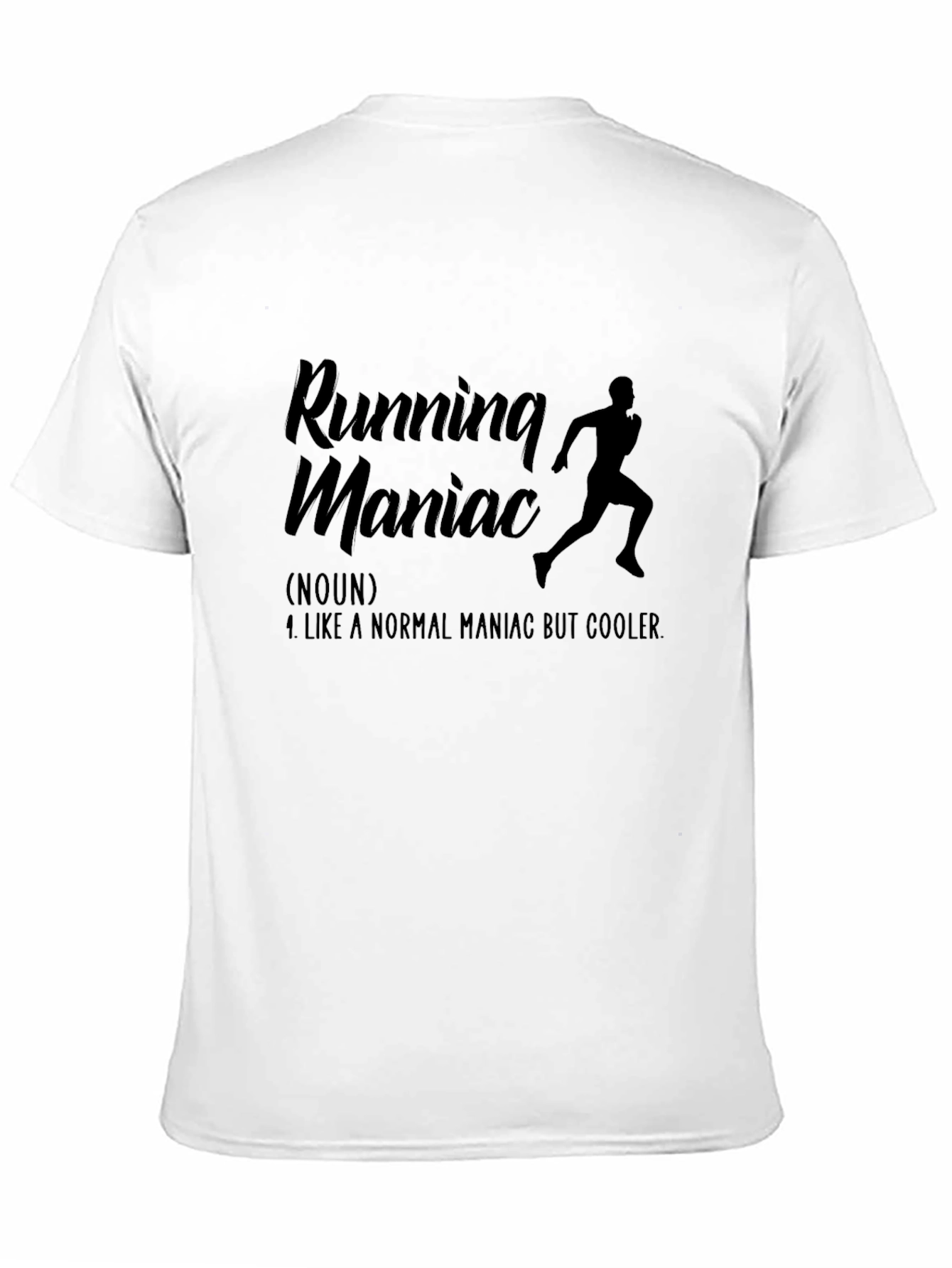 Black Running Maniac Black T-Shirt - Cool Runner's Tee view 11