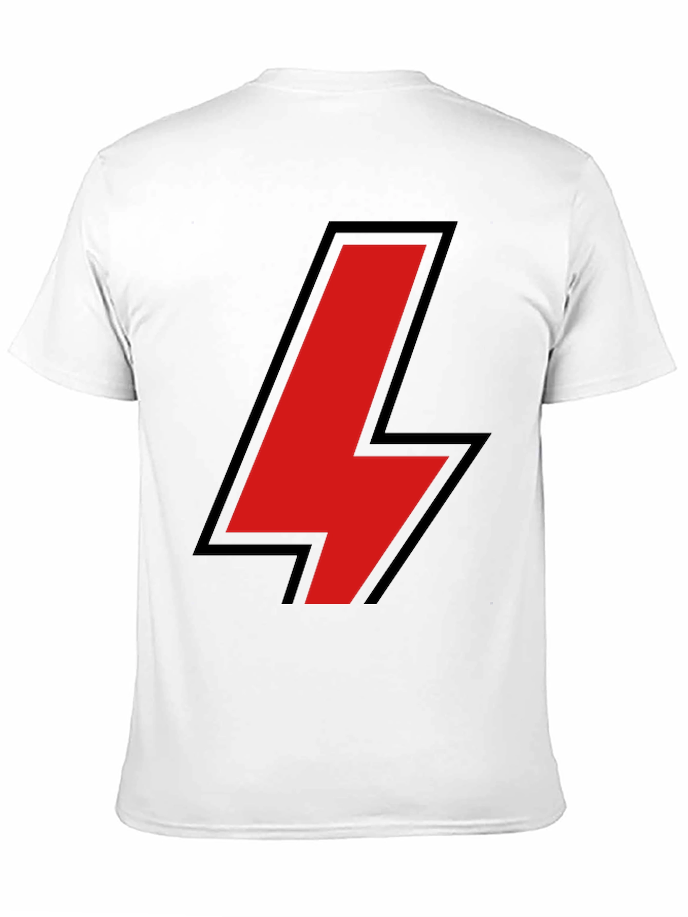 Black Black T-Shirt with Red Lightning Bolt Design view 11
