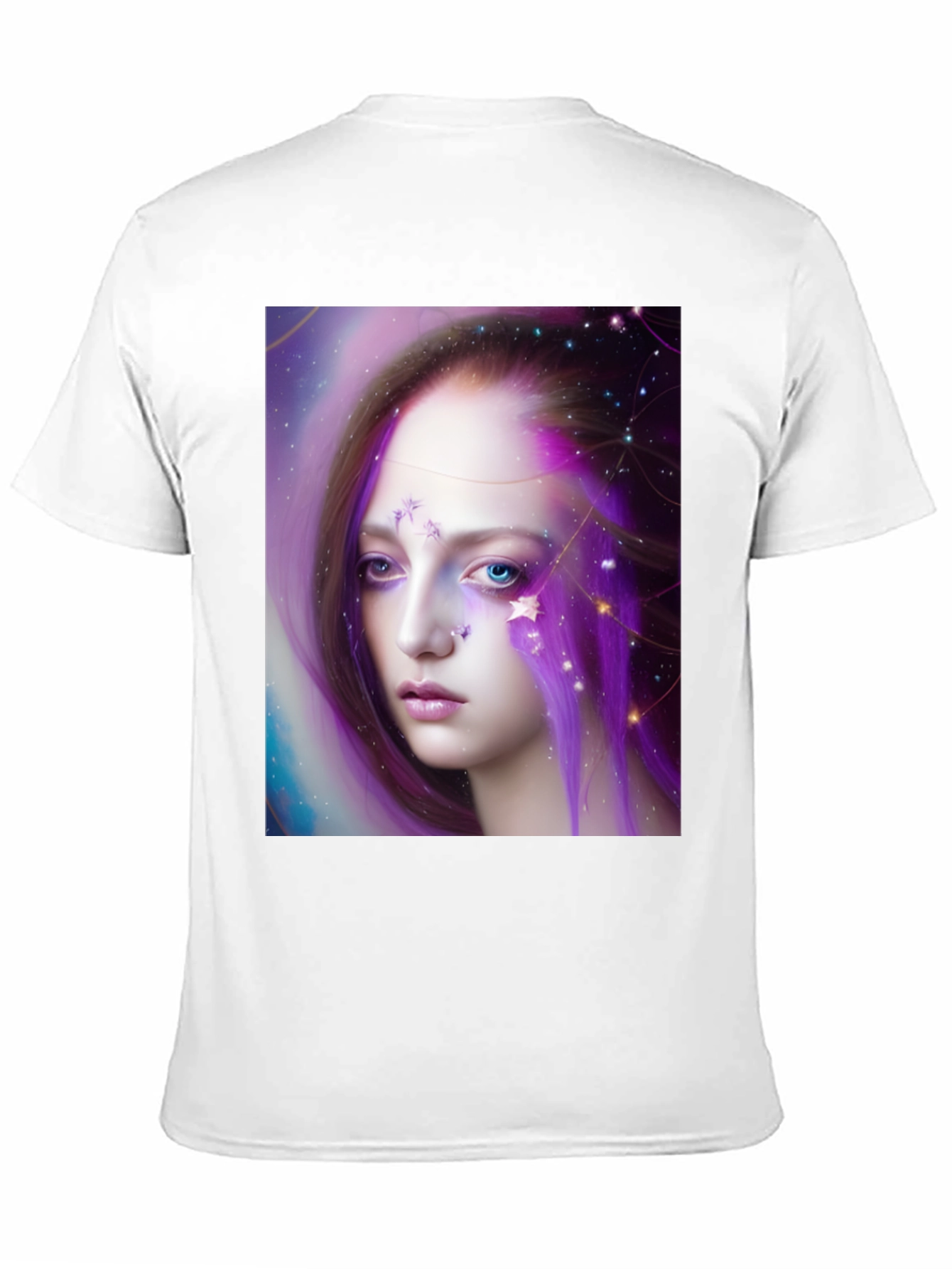 Black Celestial Woman Graphic Tee - Unique Art Shirt view 11