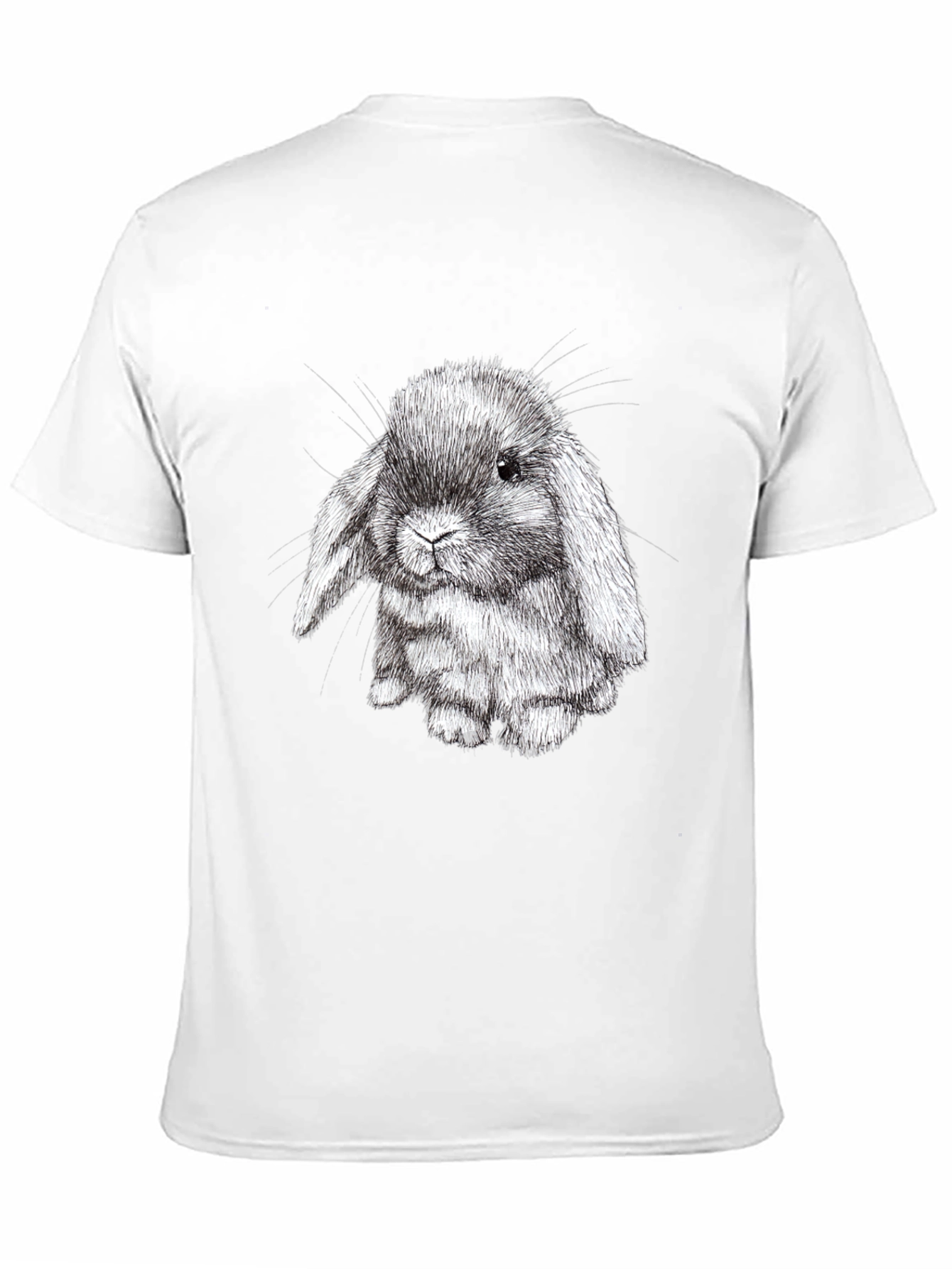 Black Cute Bunny Graphic Black T-Shirt view 11