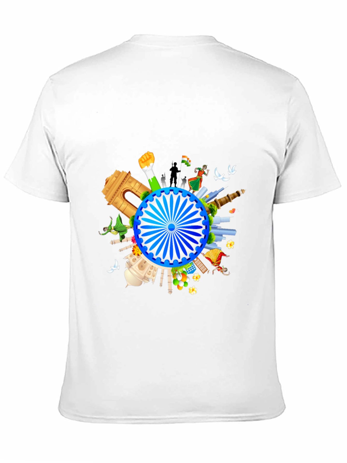 Black India Graphic Print Men's Black T-shirt view 11