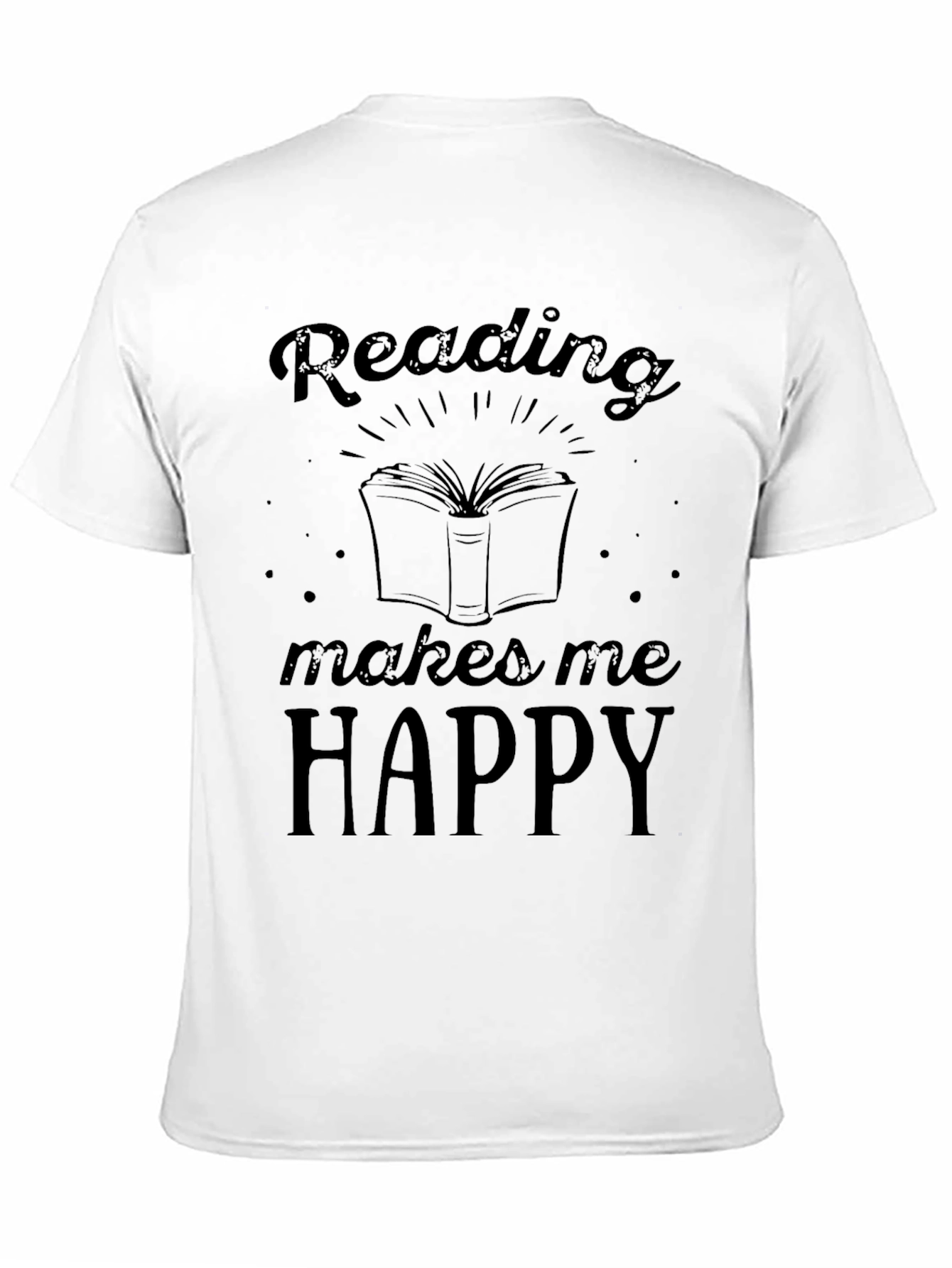 Black Reading Makes Me Happy Black T-Shirt view 11