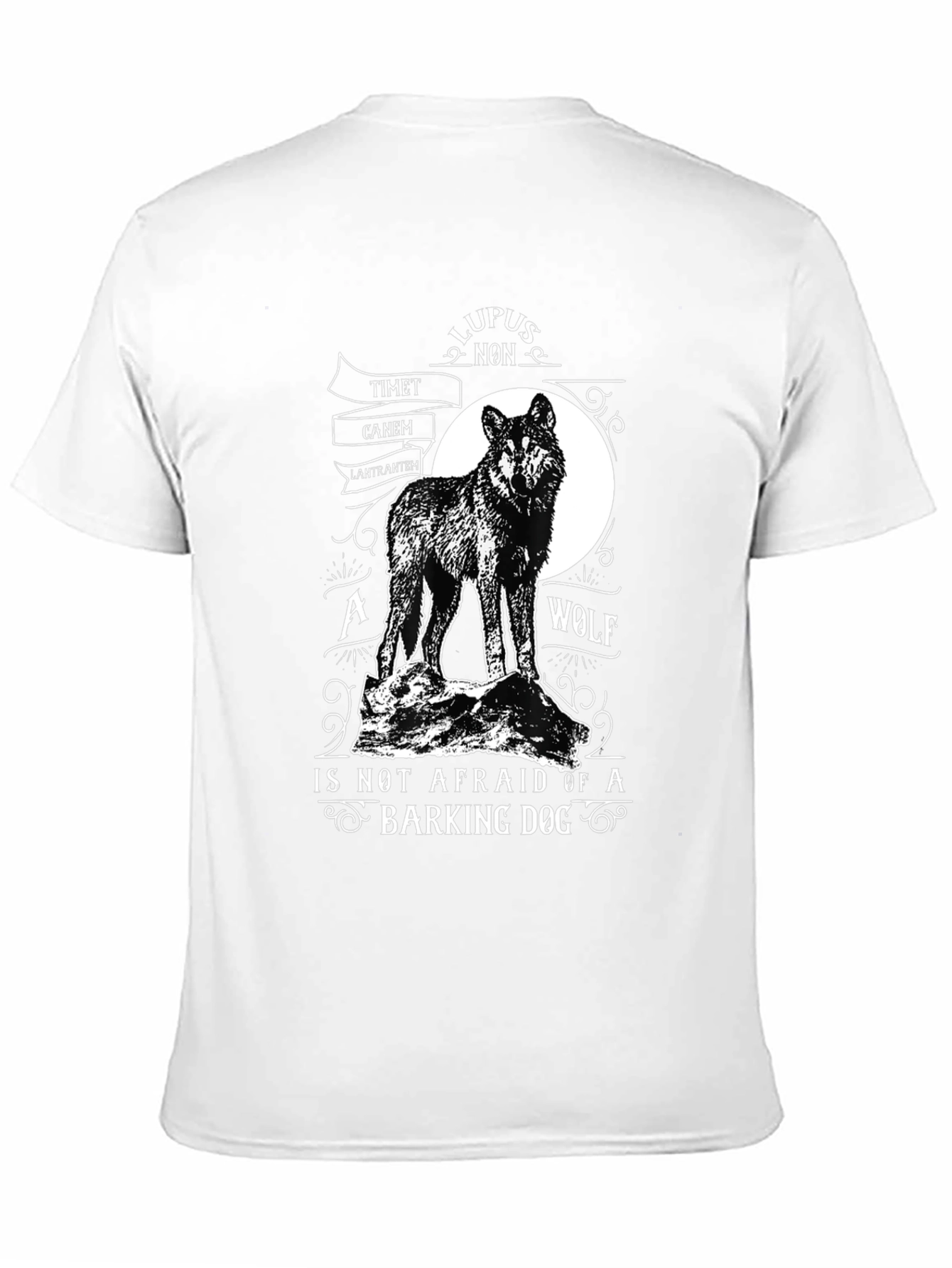 Black Wolf Graphic Tee - Lupus Non Timet Canem - Black Cotton view 11