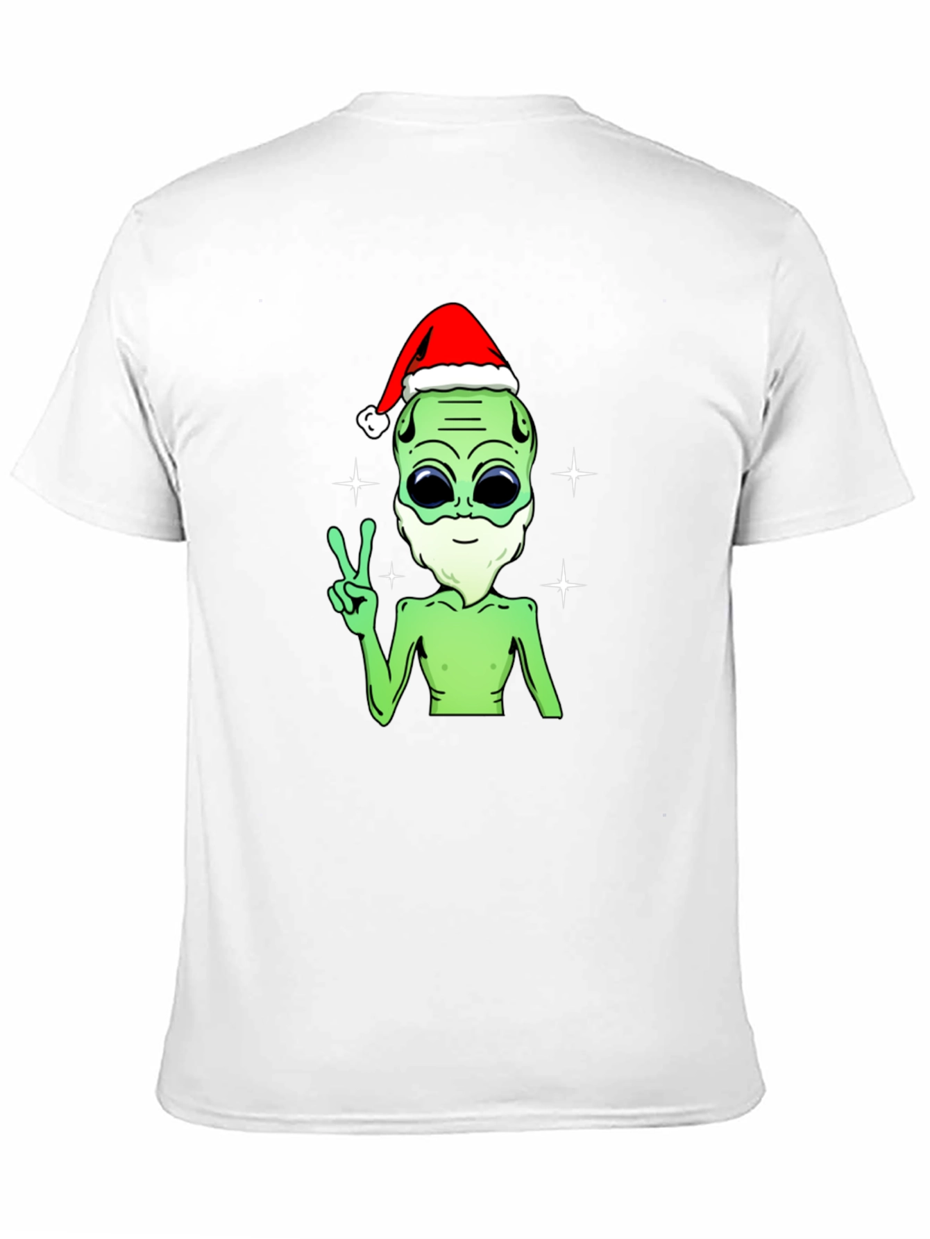 Black Festive Alien T-Shirt - Peace, Love, and Holiday Cheer! view 11