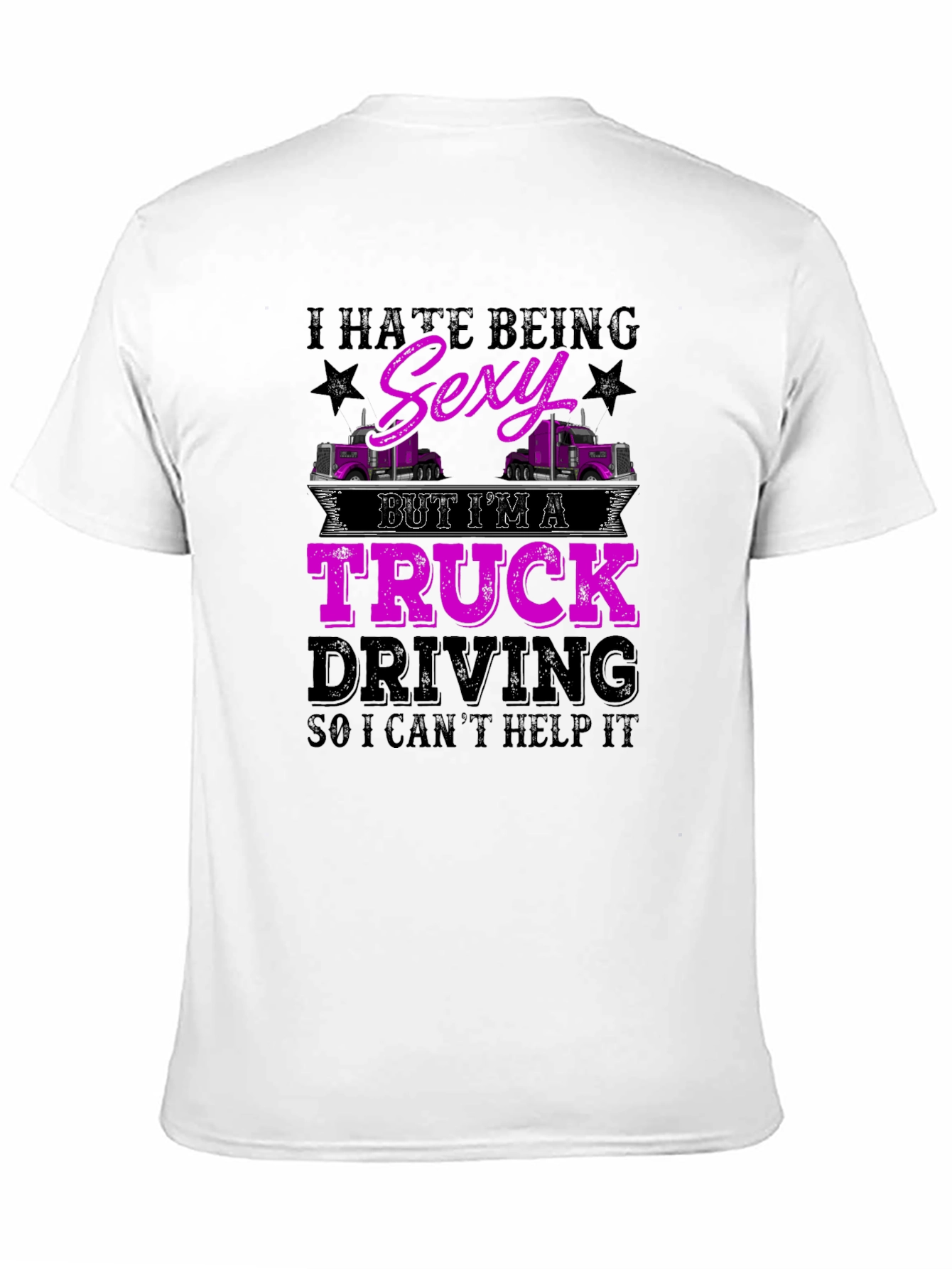Black Truck Driving Sexy Humor T-Shirt view 11