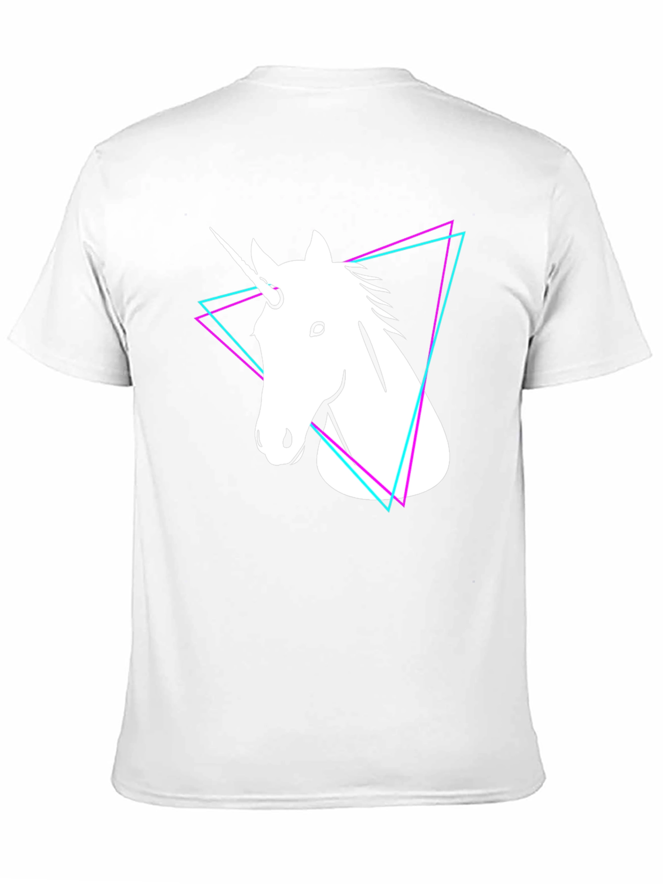 Black Unicorn Triangle Graphic Tee - Black Cotton T-Shirt view 11