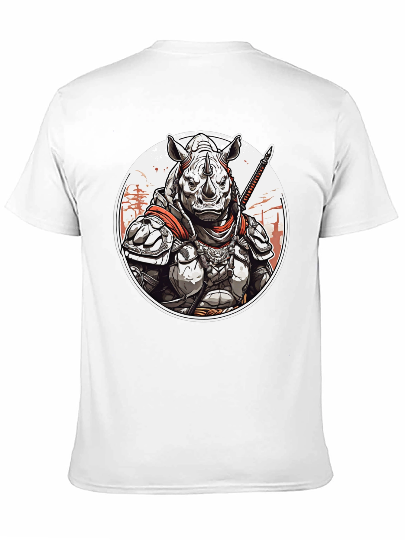 Black Armored Rhino Warrior Graphic Tee view 11