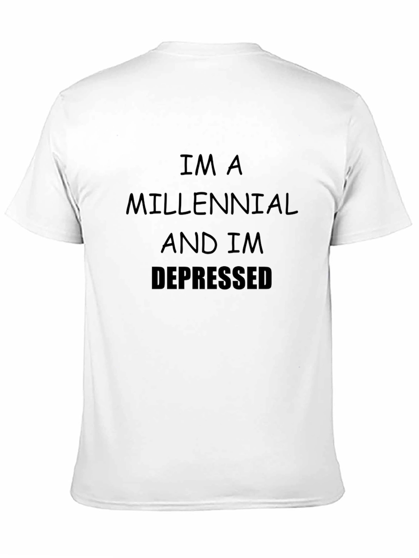 Black Millennial Depressed Black T-Shirt view 11