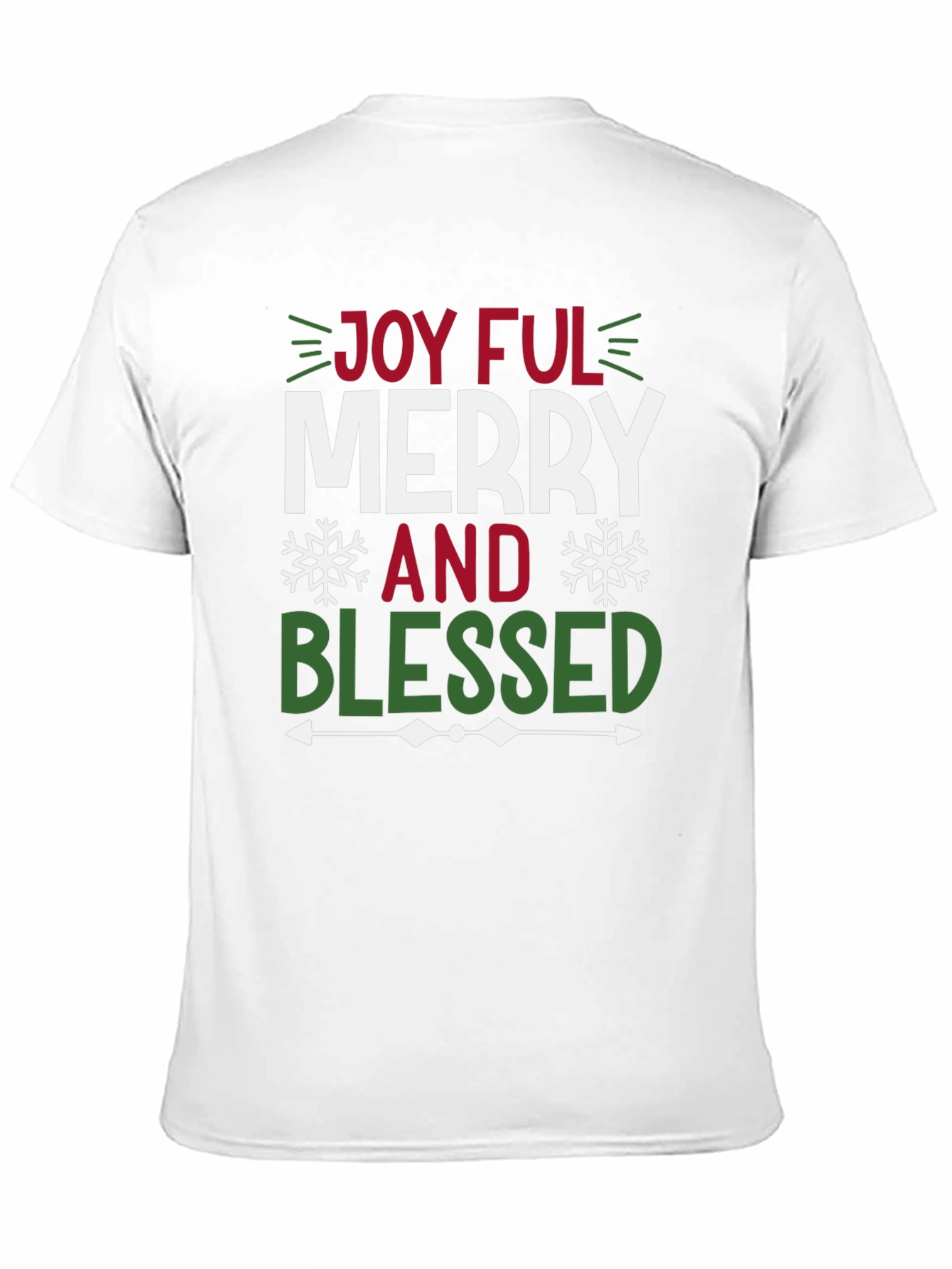 Black Joyful Merry and Blessed Graphic Tee Shirt view 11