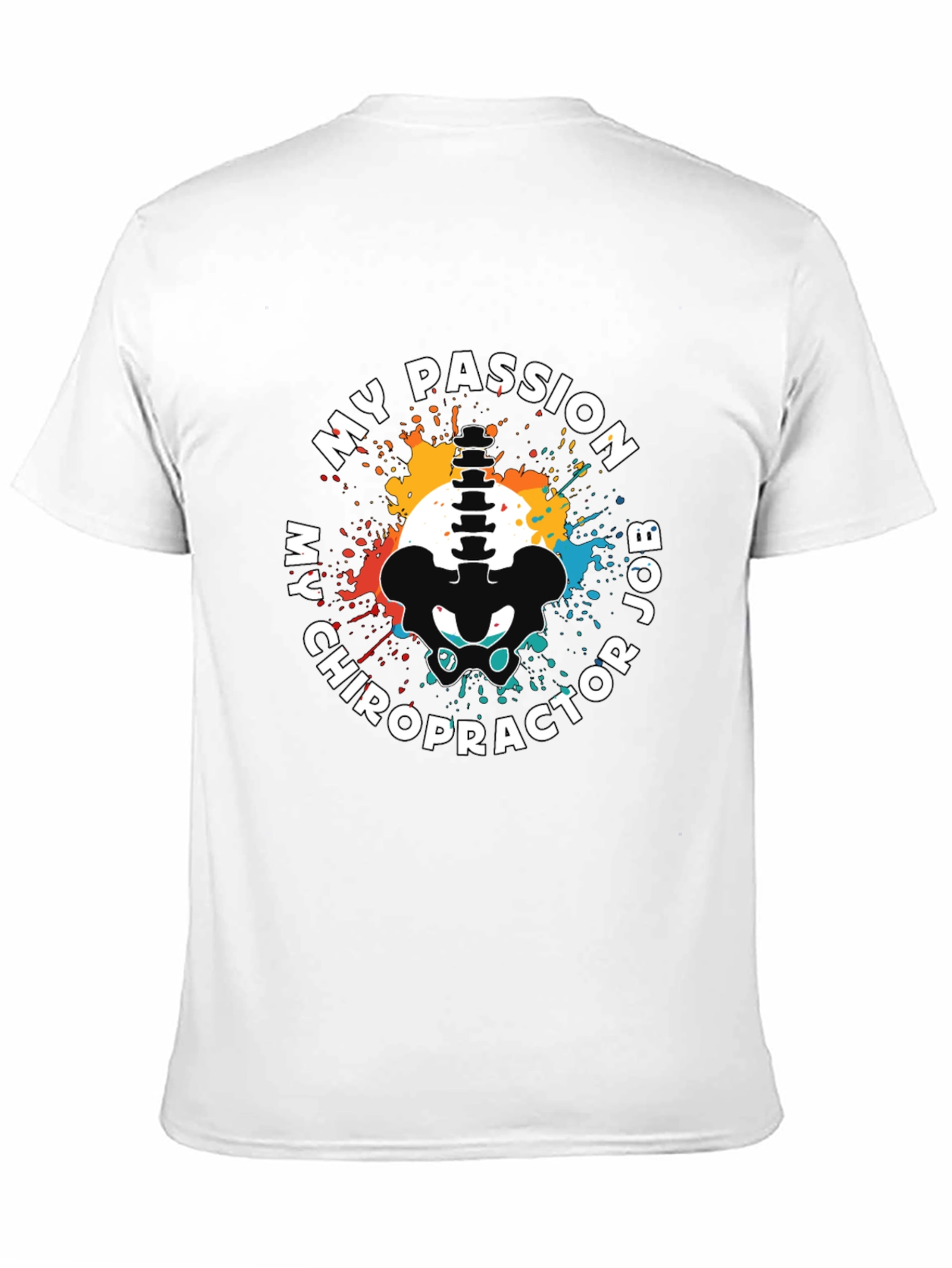 Black Chiropractor Passion T-Shirt - Spine & Pelvis Design view 11
