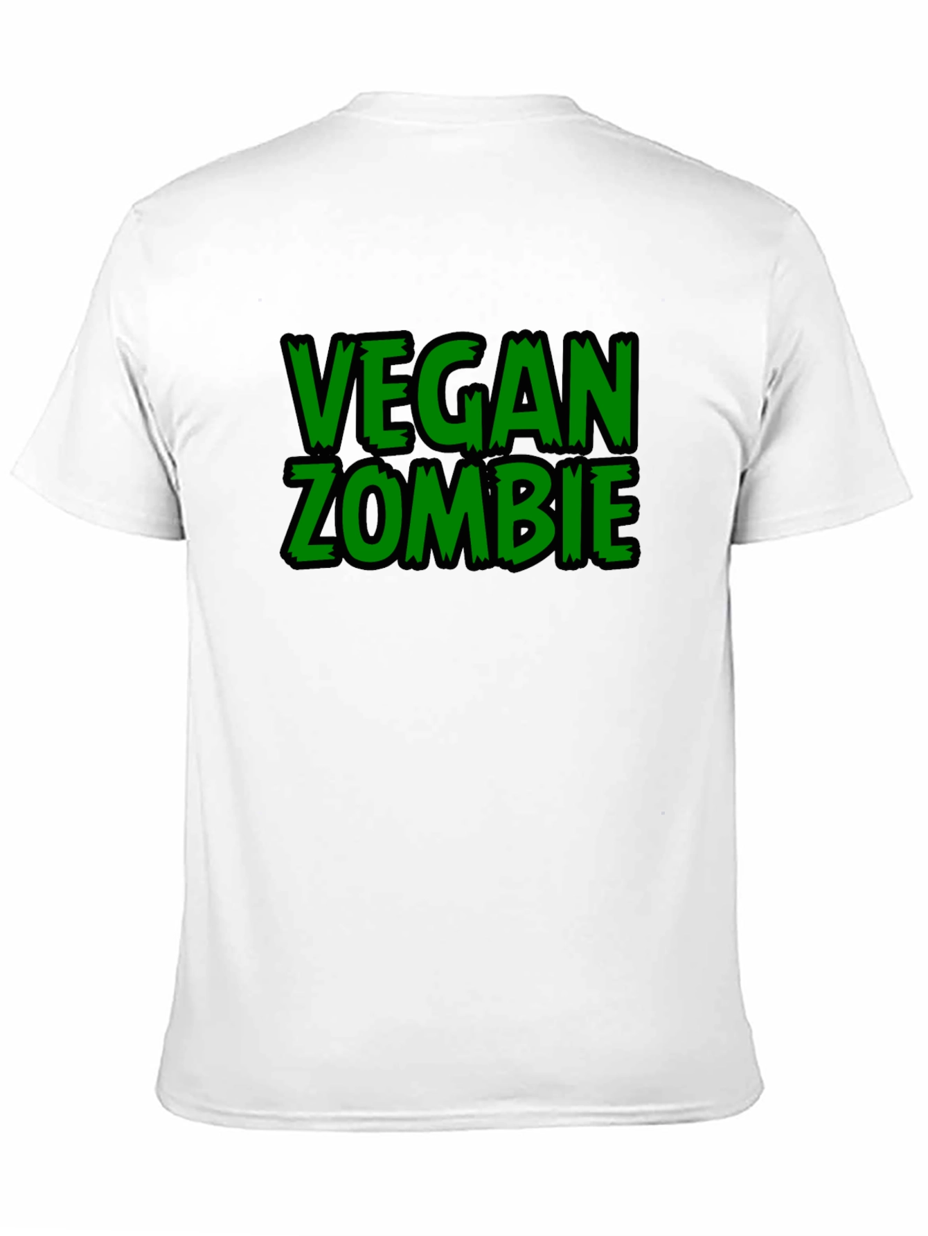 Black Vegan Zombie Black Graphic T-Shirt view 11