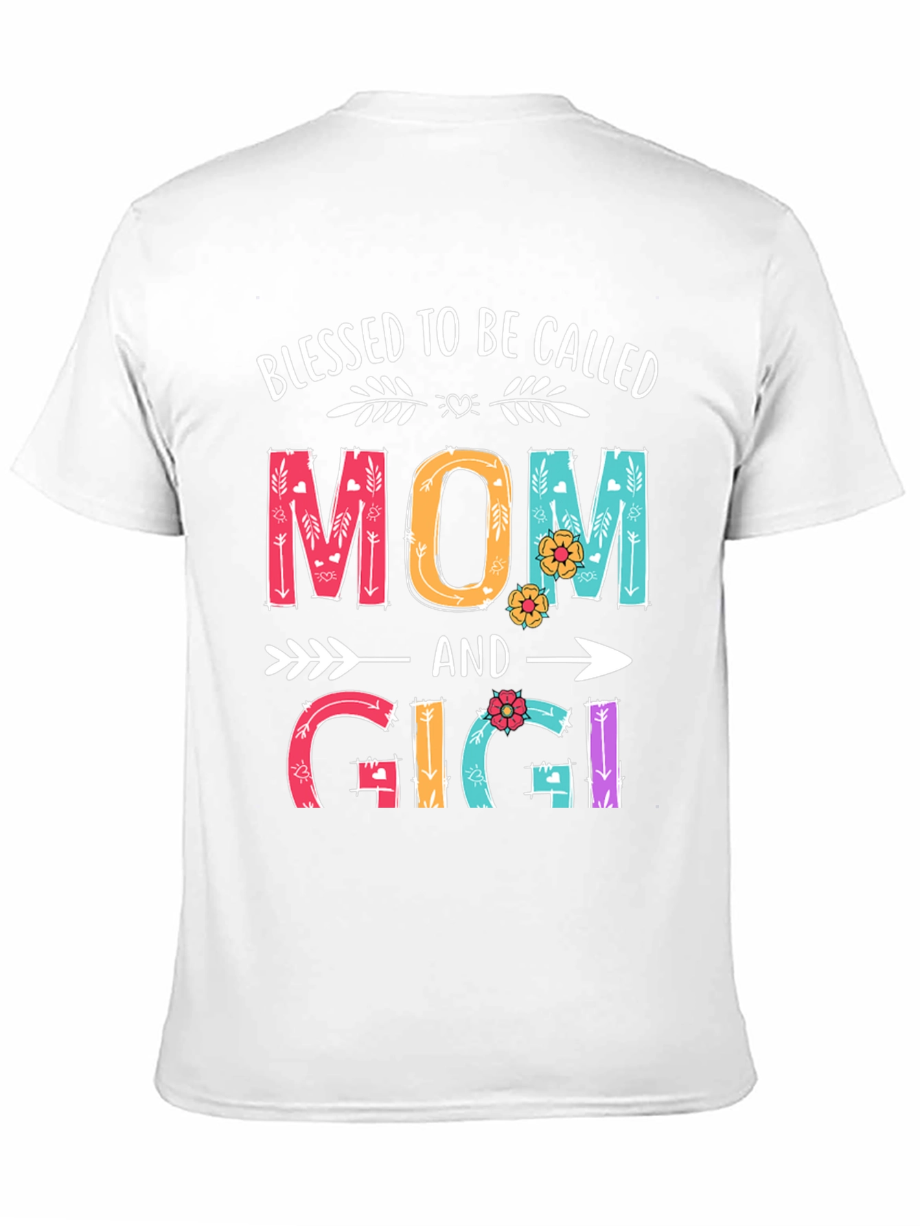 Black Blessed To Be Called Mom and Gigi T-Shirt view 11