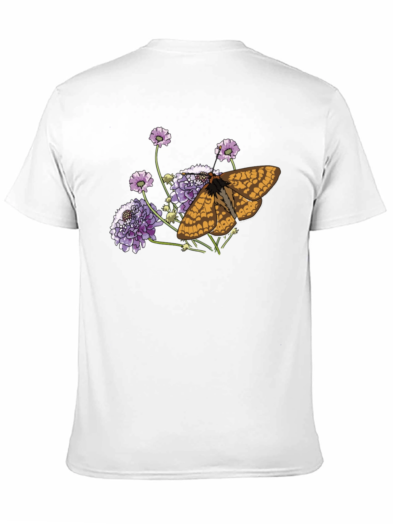 Black Butterfly and Flower Graphic Black T-Shirt view 11