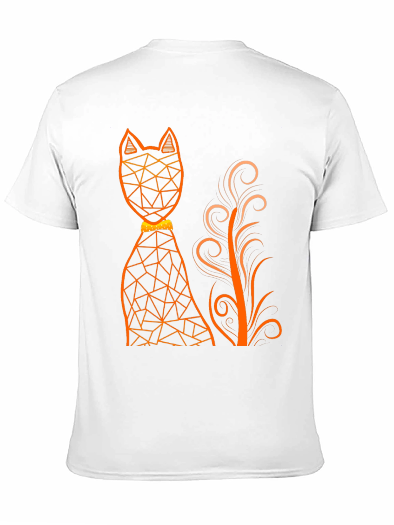 Black Geometric Cat Graphic Tee - Modern Art T-Shirt view 11