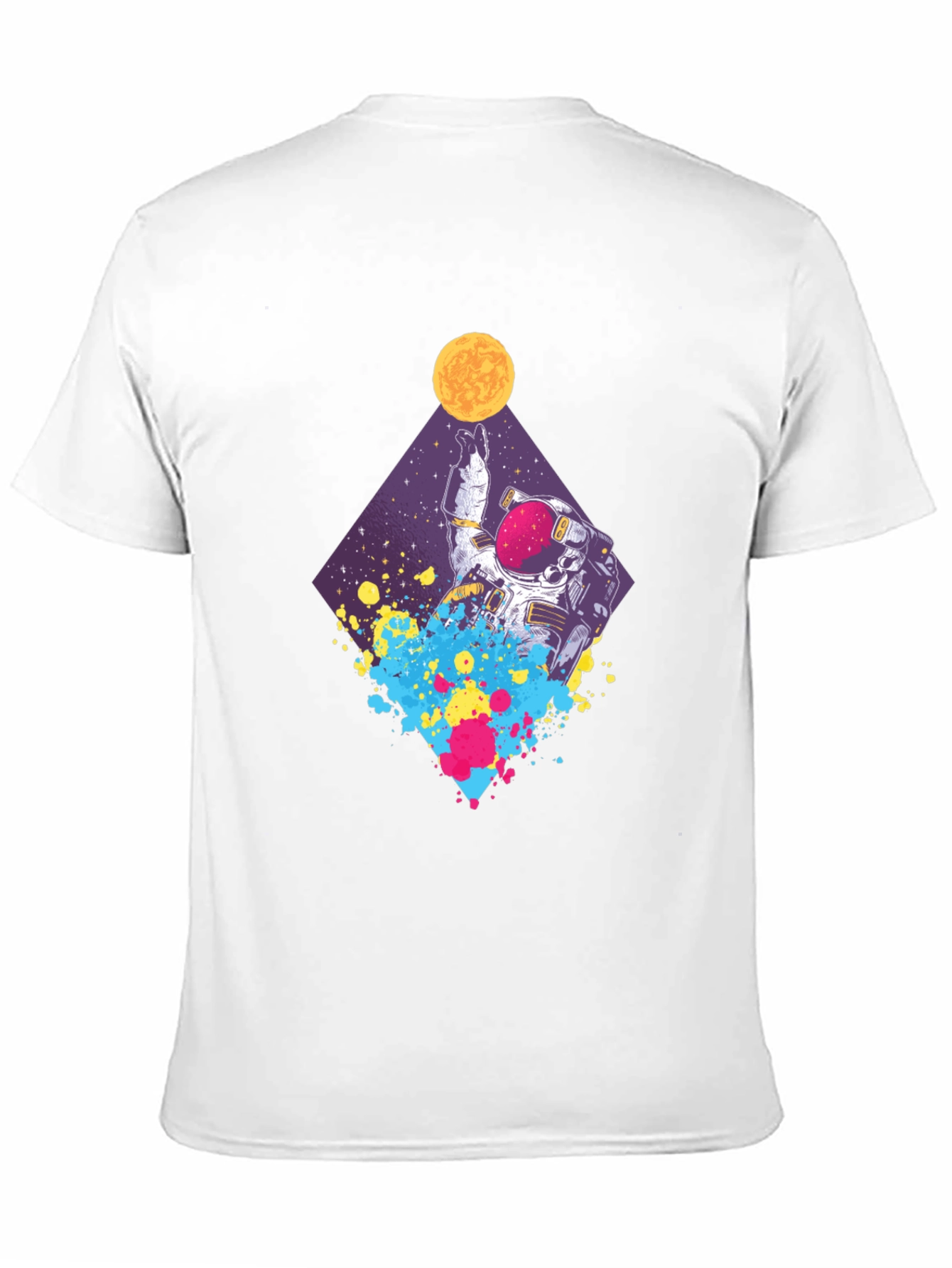 Black Astronaut Space Art T-Shirt - Black view 11