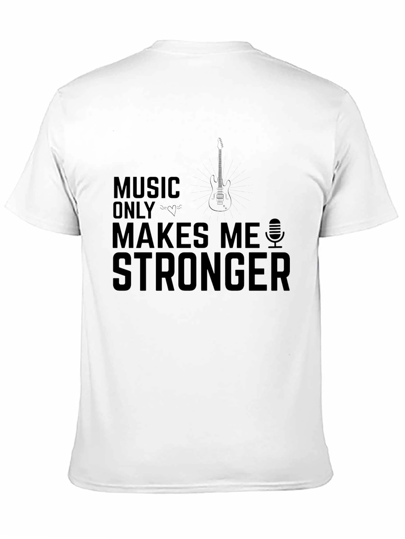Black Music Makes Me Stronger Black Graphic T-Shirt view 11