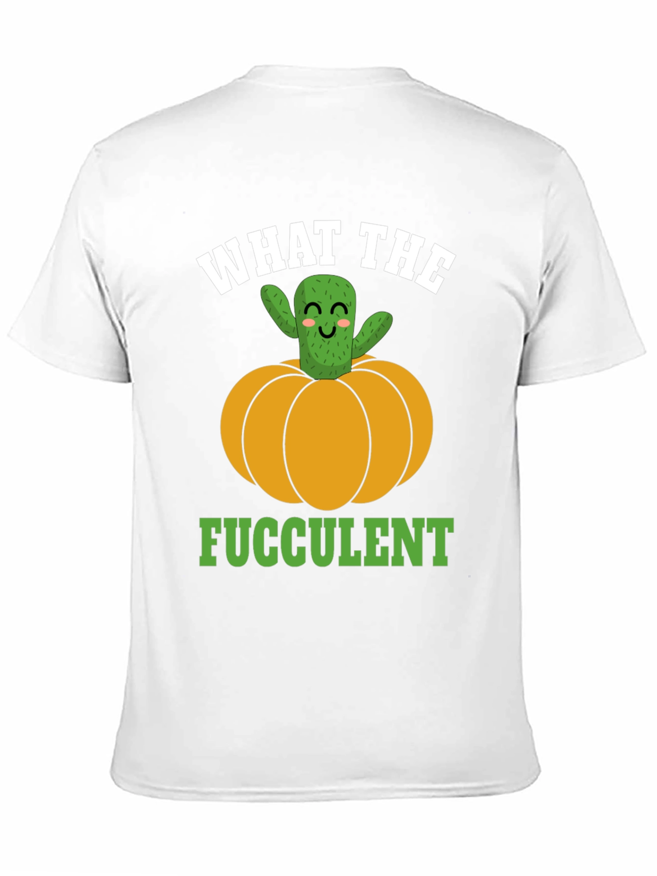 Black What the Fucculent Cactus Pumpkin Graphic T-Shirt view 11