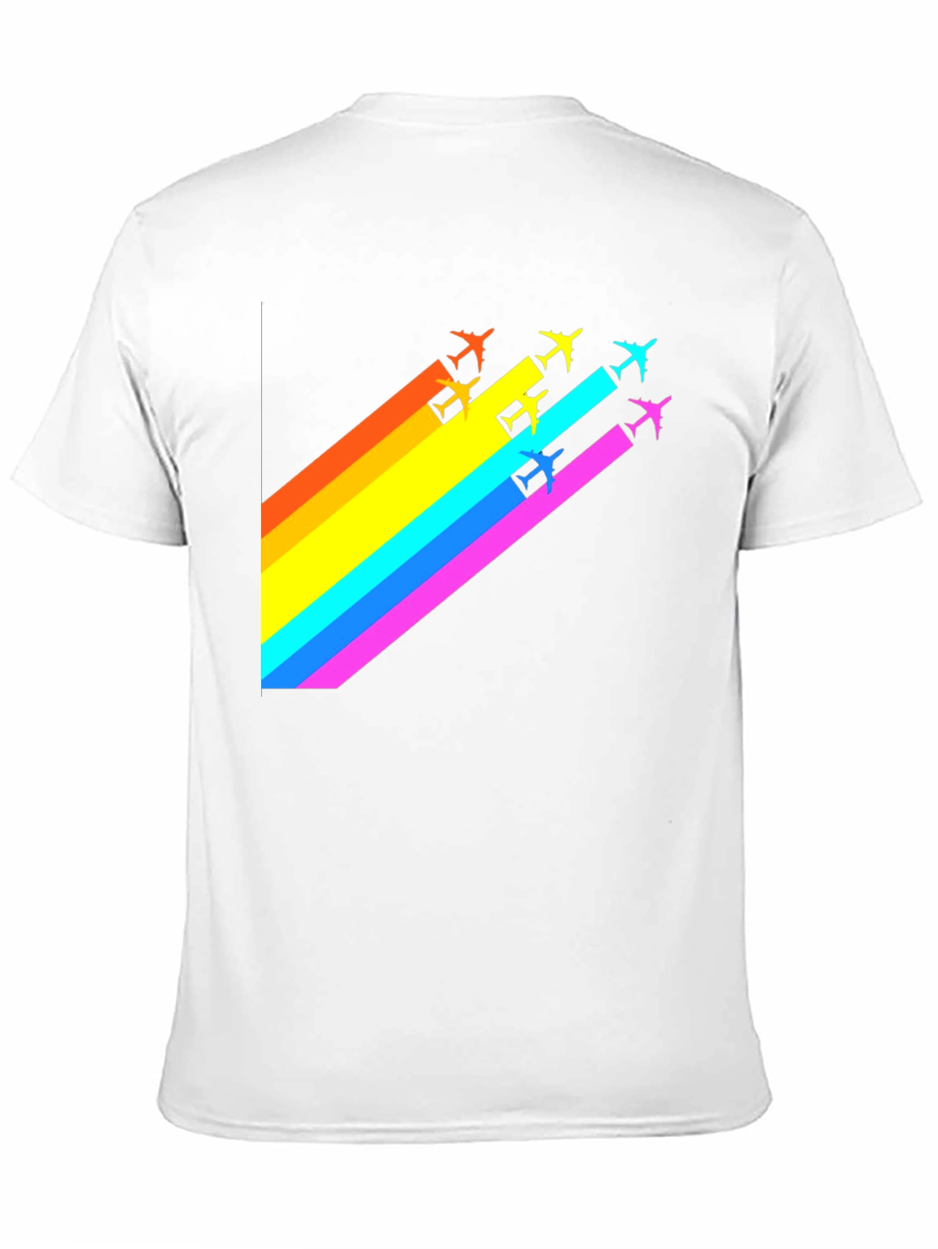 Black Rainbow Airplane Trail Graphic T-Shirt view 11