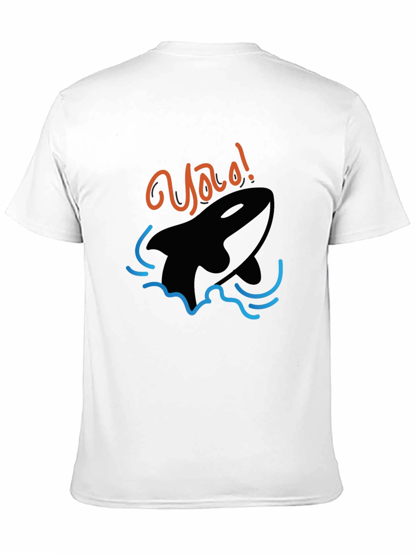 Black Orca Whale Graphic Black T-Shirt - 'Yao!' Design view 11