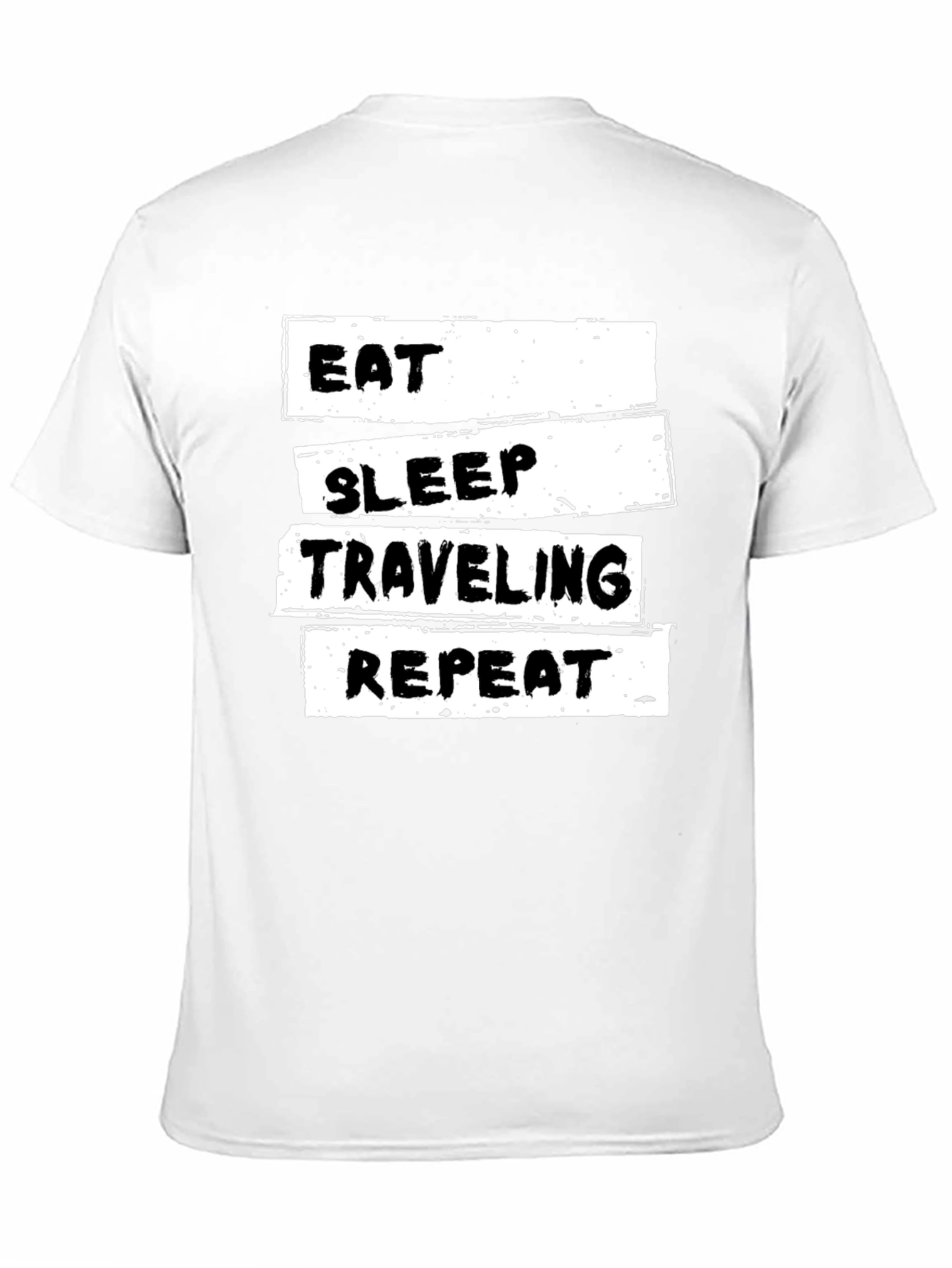 Black Eat Sleep Traveling Repeat Black Graphic Tee view 11