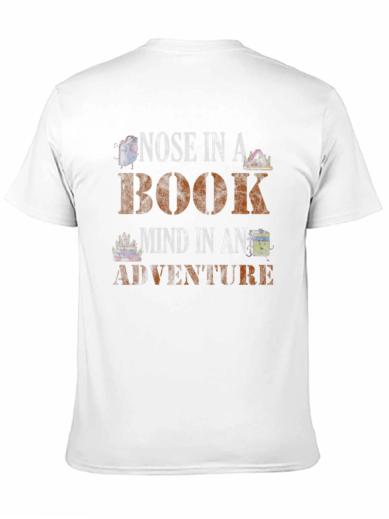 Black Nose In A Book Adventure T-Shirt view 11