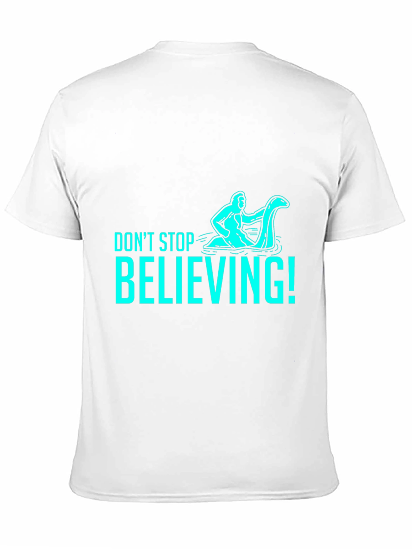 Black Don't Stop Believing T-Shirt - Funny Loch Ness Monster view 11