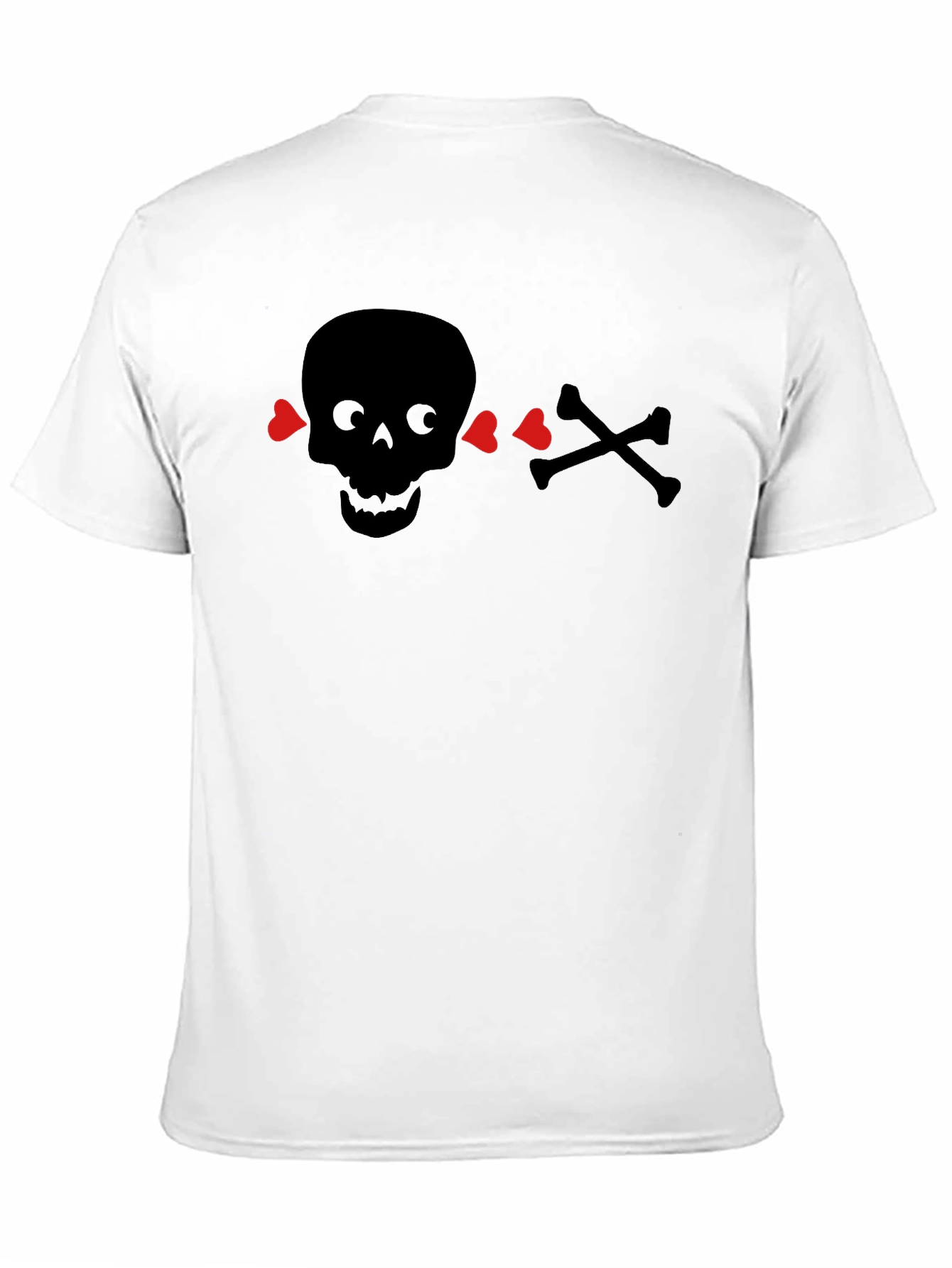 Black Skull & Crossbones Heart Eyes T-Shirt - Black view 11