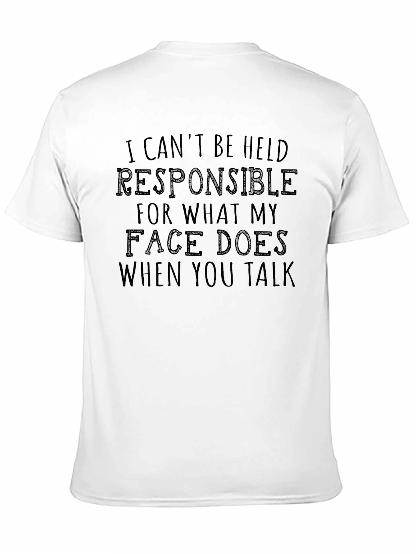 Black Funny Sarcastic Graphic T-Shirt - Face Reaction Tee view 11