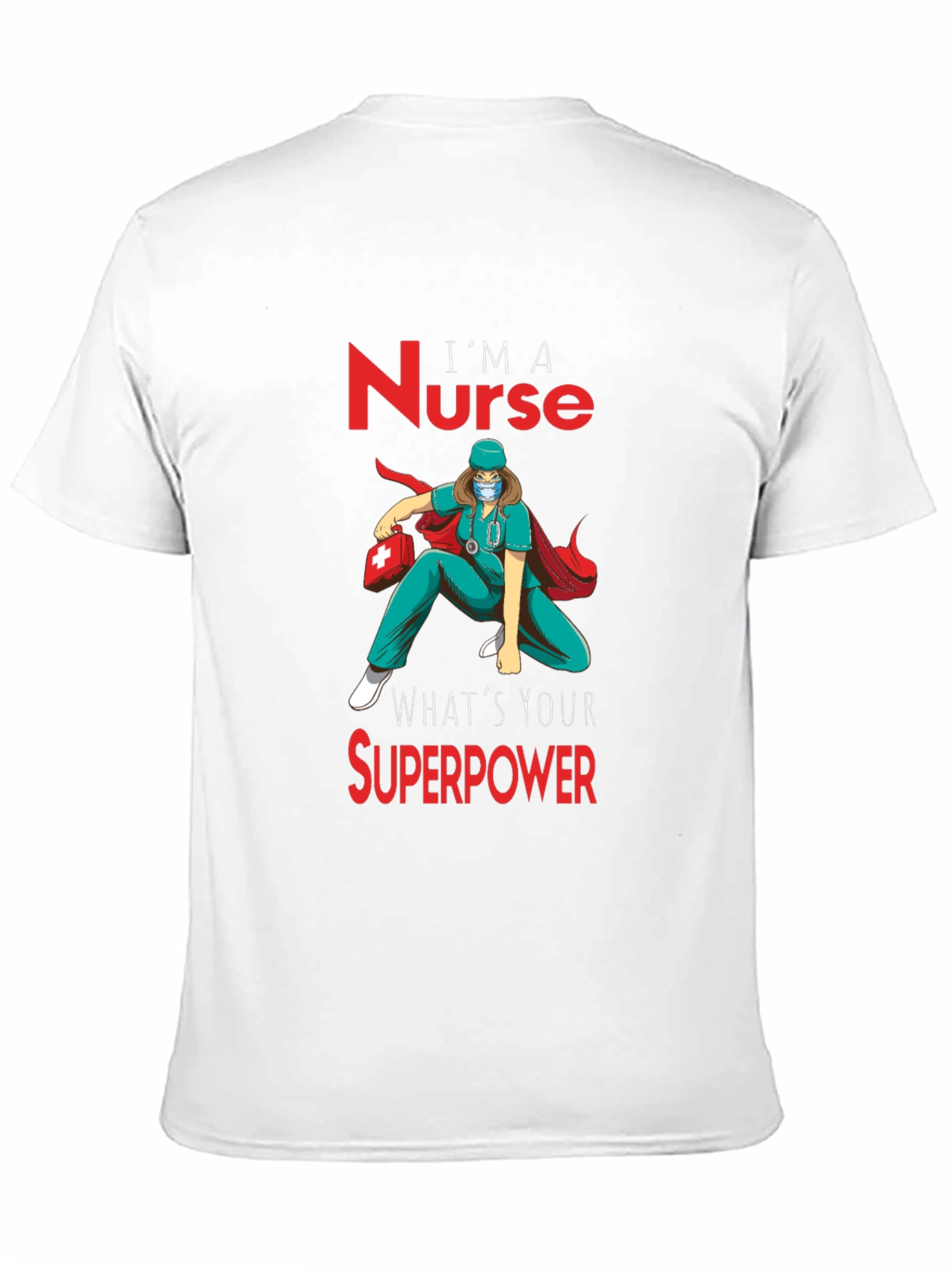 Black Nurse Superpower T-Shirt - Heroic Nurse Design view 11