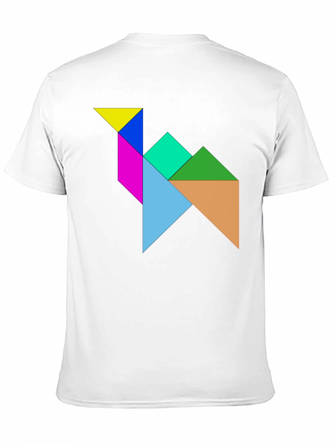 Black Tangram Camel T-Shirt - Puzzle Design Tee view 11