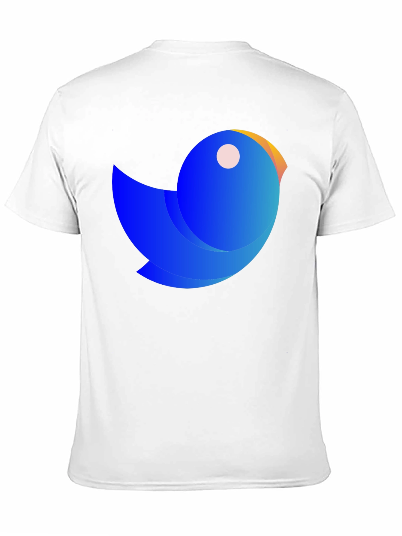 Black Abstract Blue Bird Graphic Tee - Casual Black T-Shirt view 11